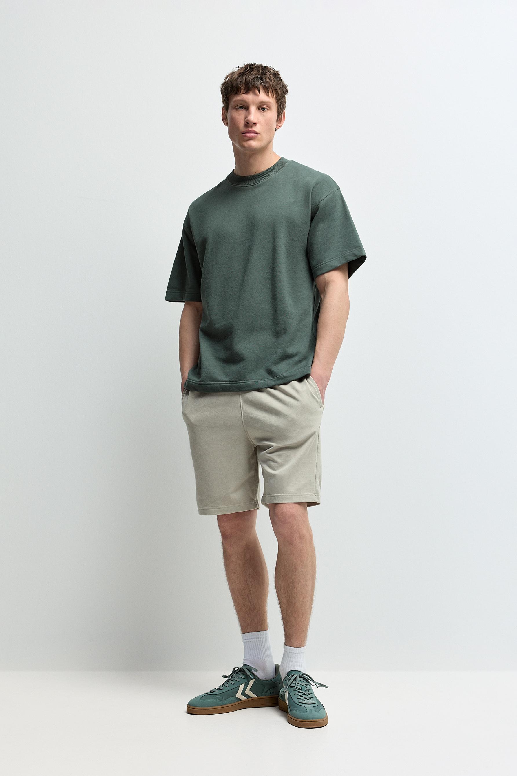Basic tracksuit Bermuda shorts — PALE GREEN