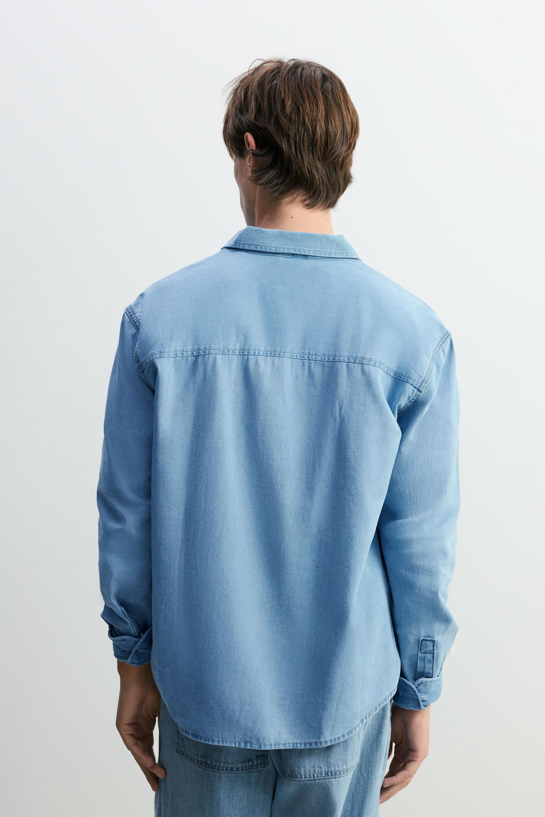 Oversize denim shirt — PALE BLUE