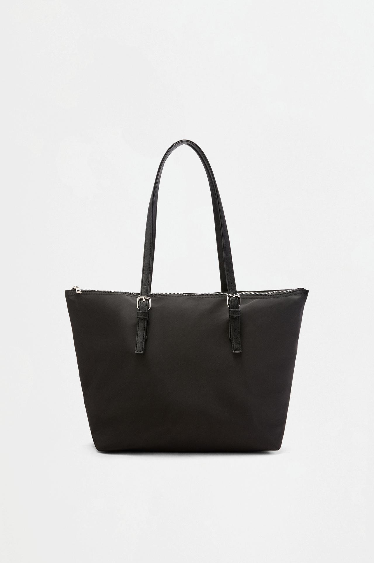 Nylon shopper bag — BLACK