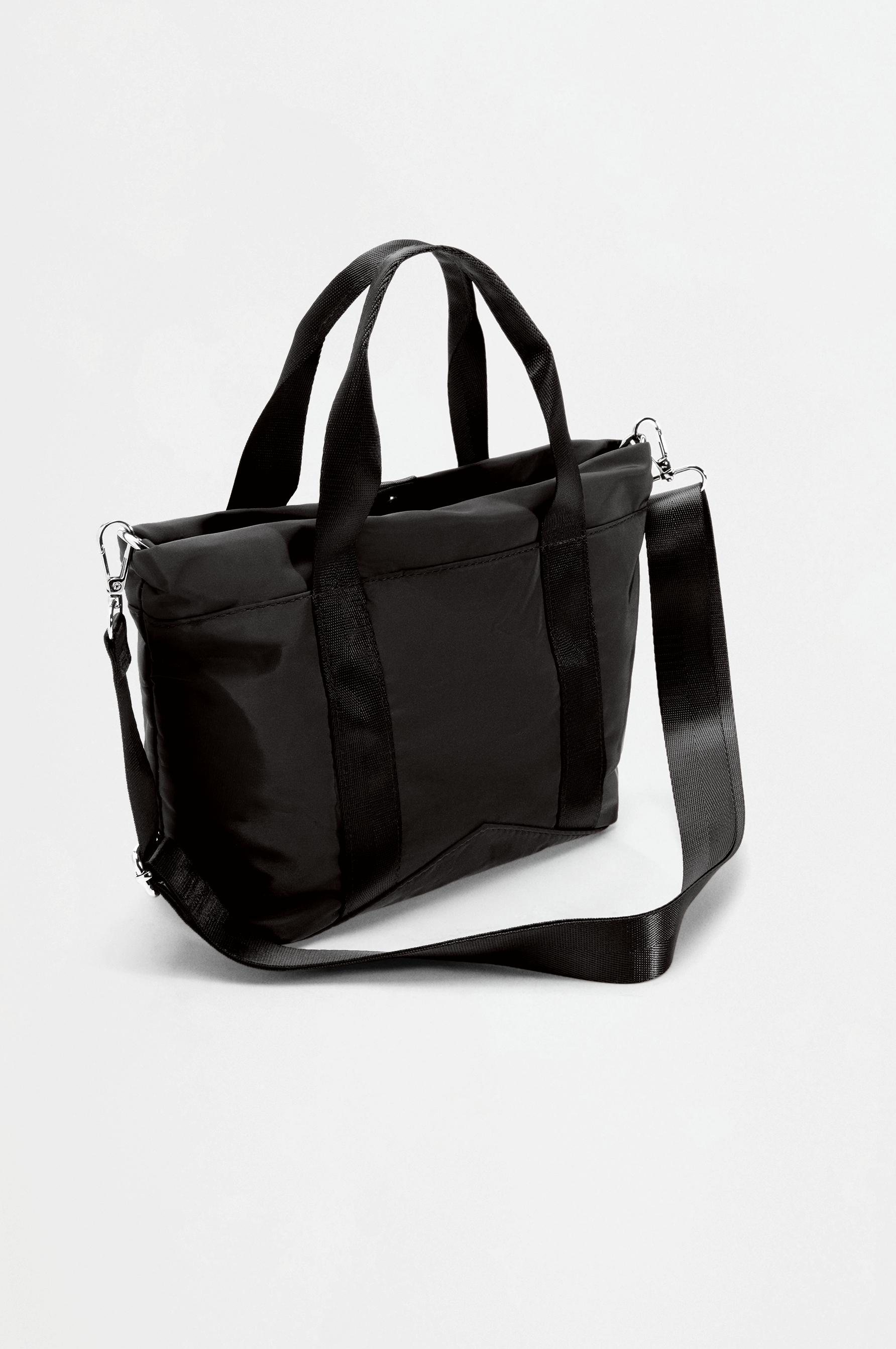 Mini nylon crossbody bag — BLACK
