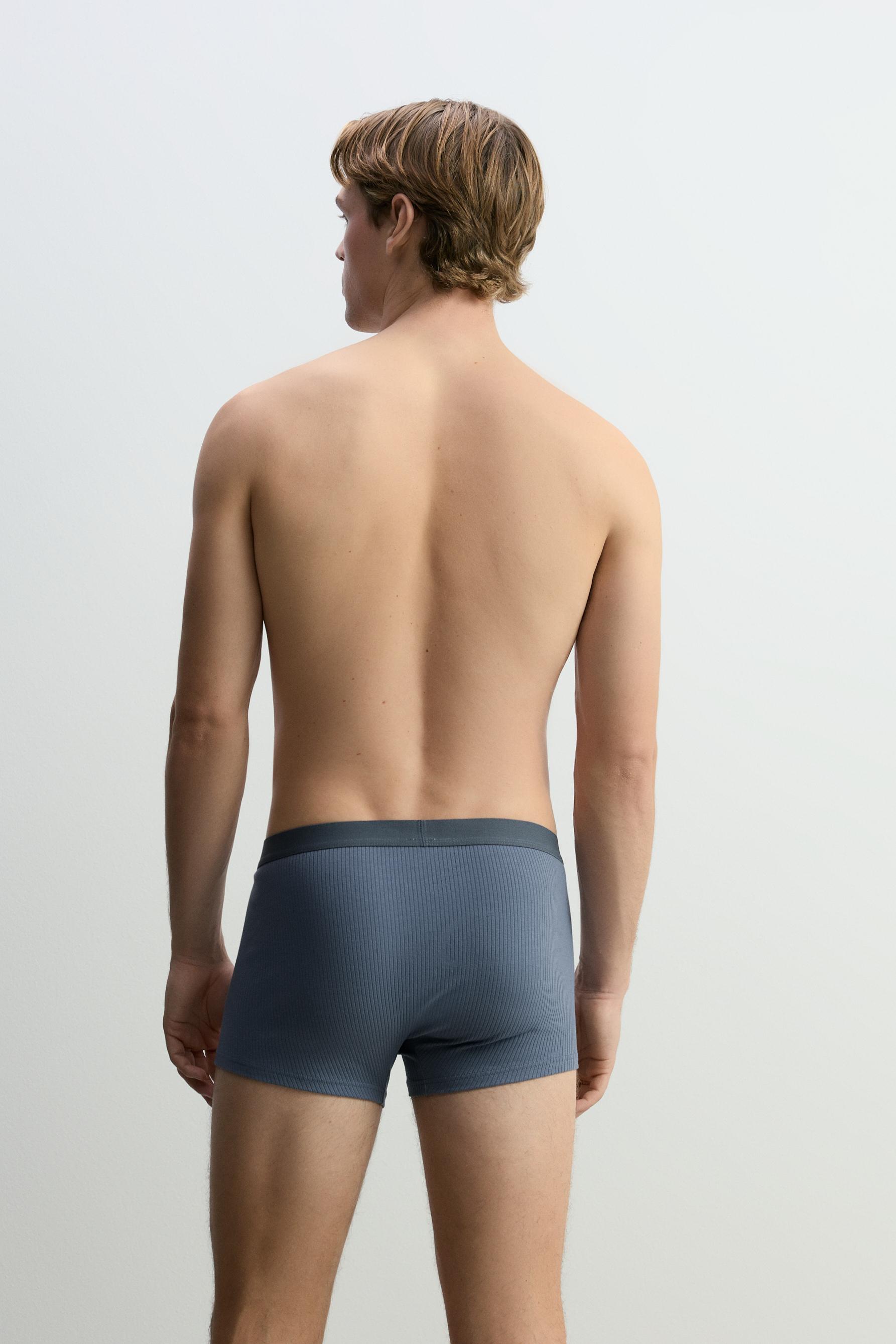 Ribbed boxers (Pack 3) — BLUE