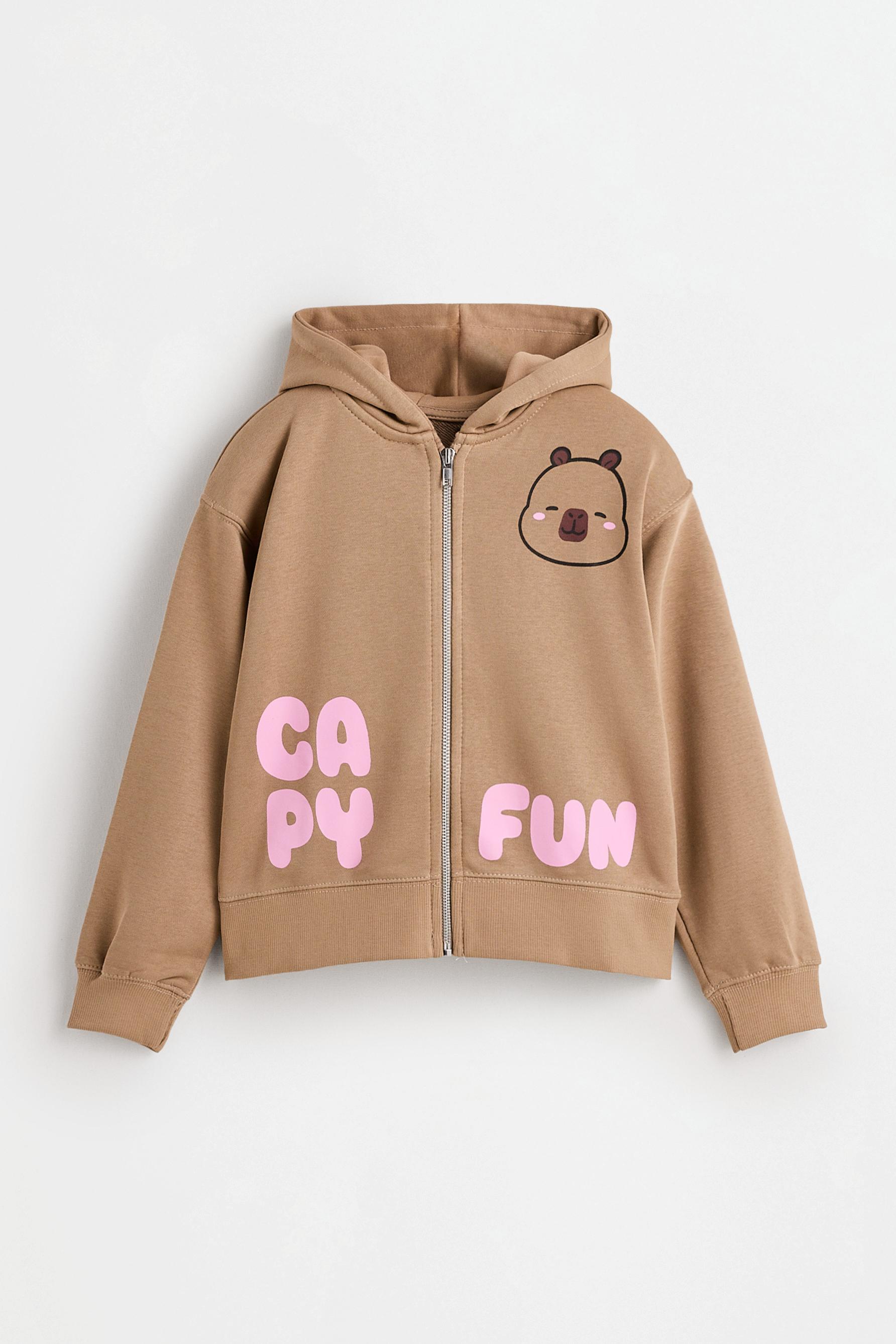 Capybara CAPYFUN© Zip-Up Hoodie — SAND MARL