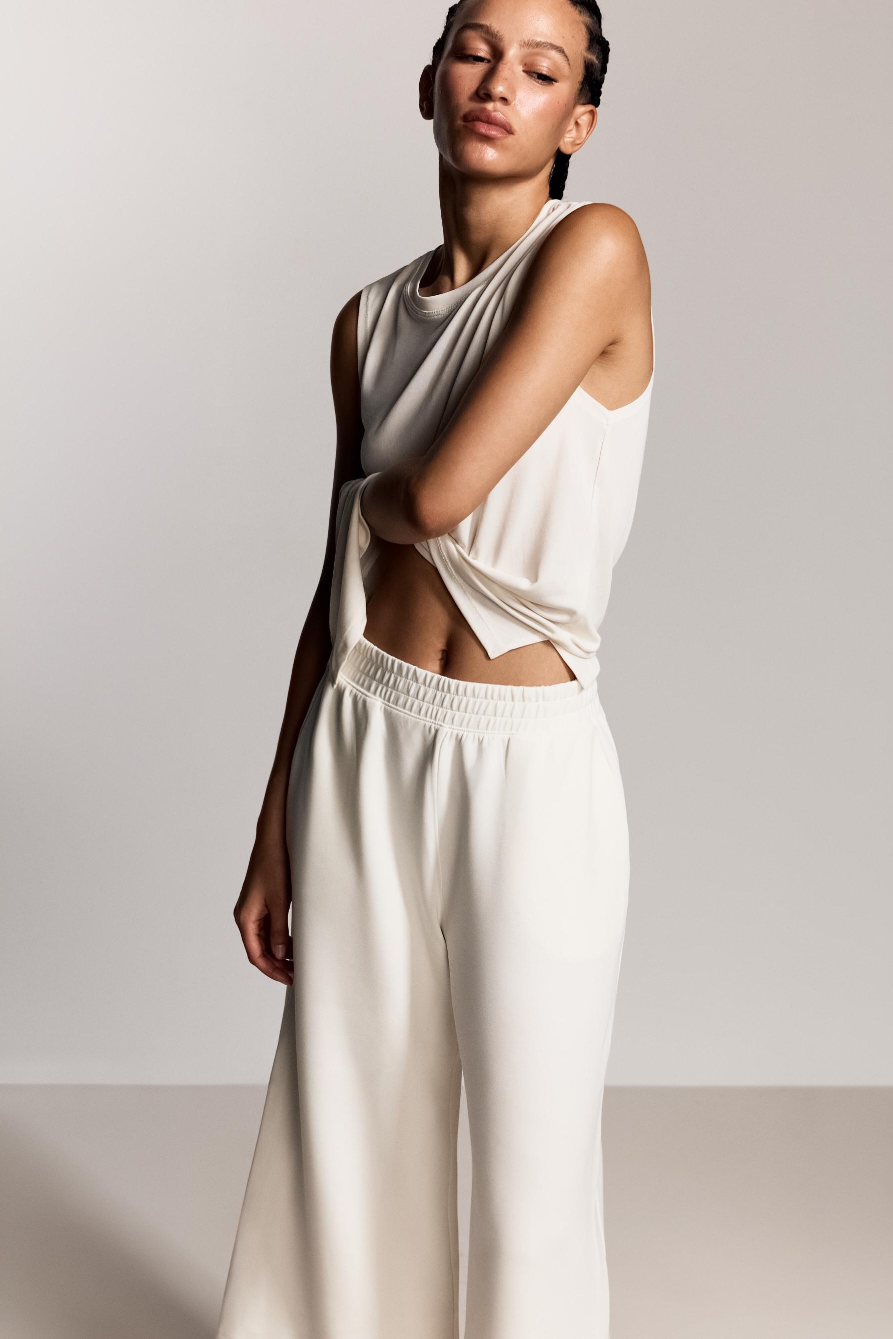 Flowing modal-effect T-shirt — OFF WHITE