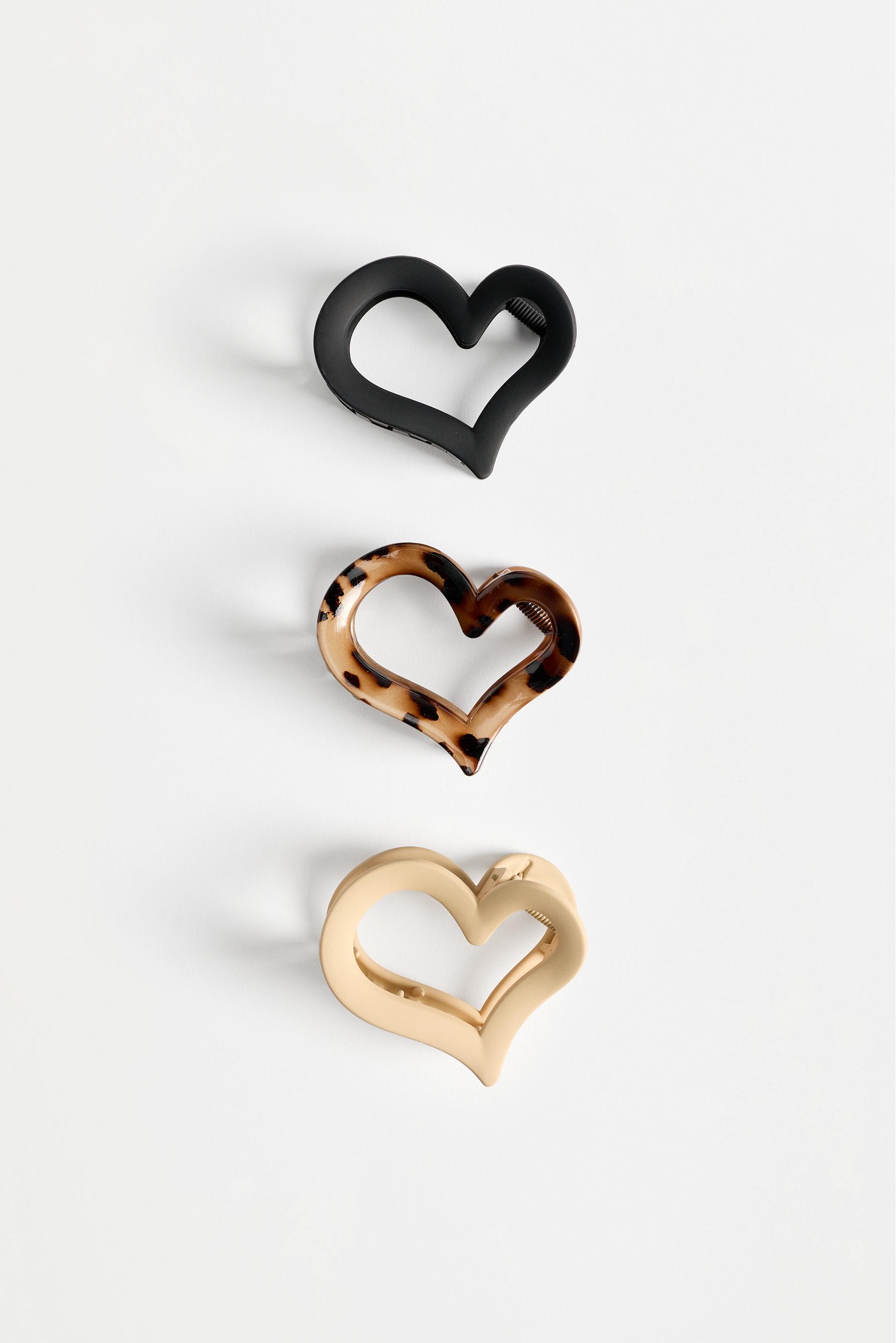 Heart hair clips (Pack of 3) — VARIOUS