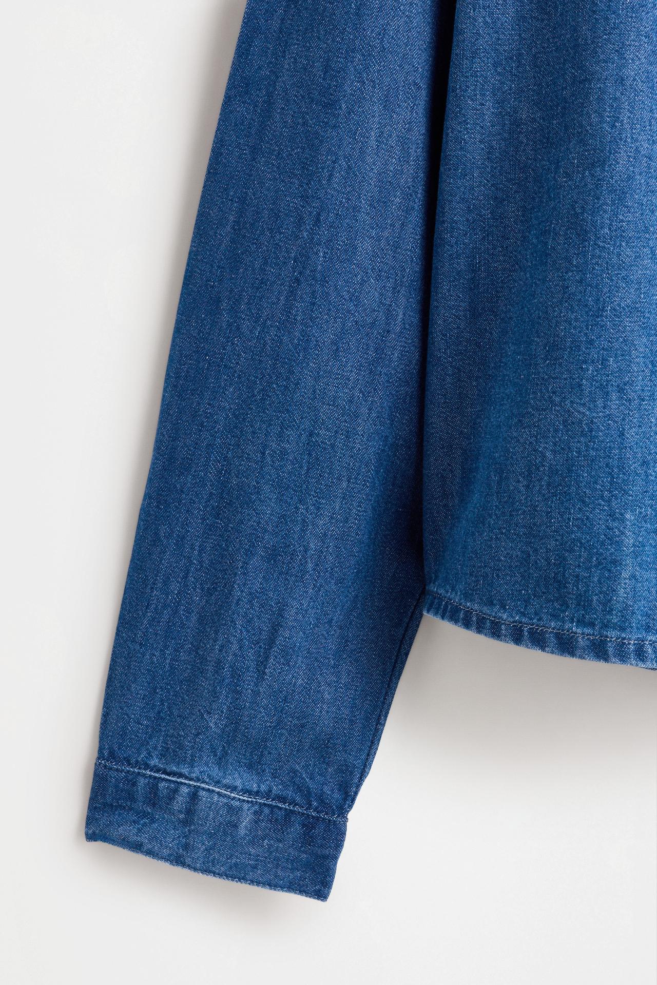 Denim Bow Shirt — PALE BLUE