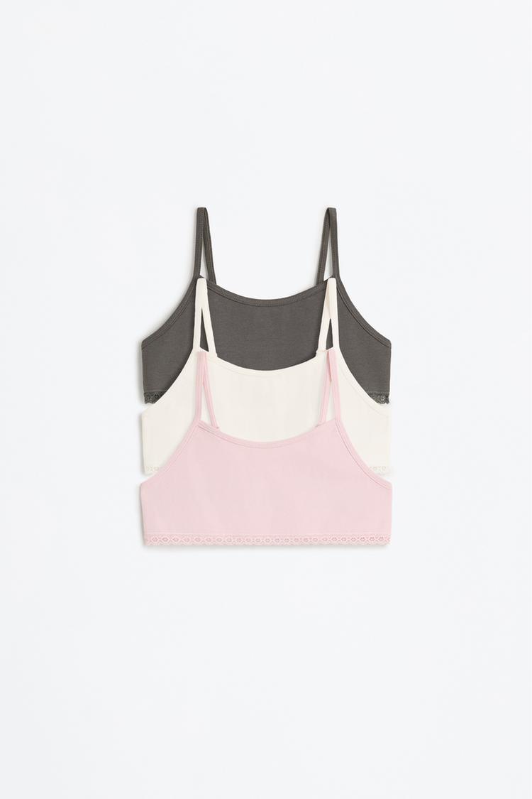 Pack of 3 lace tops — PINK TONES