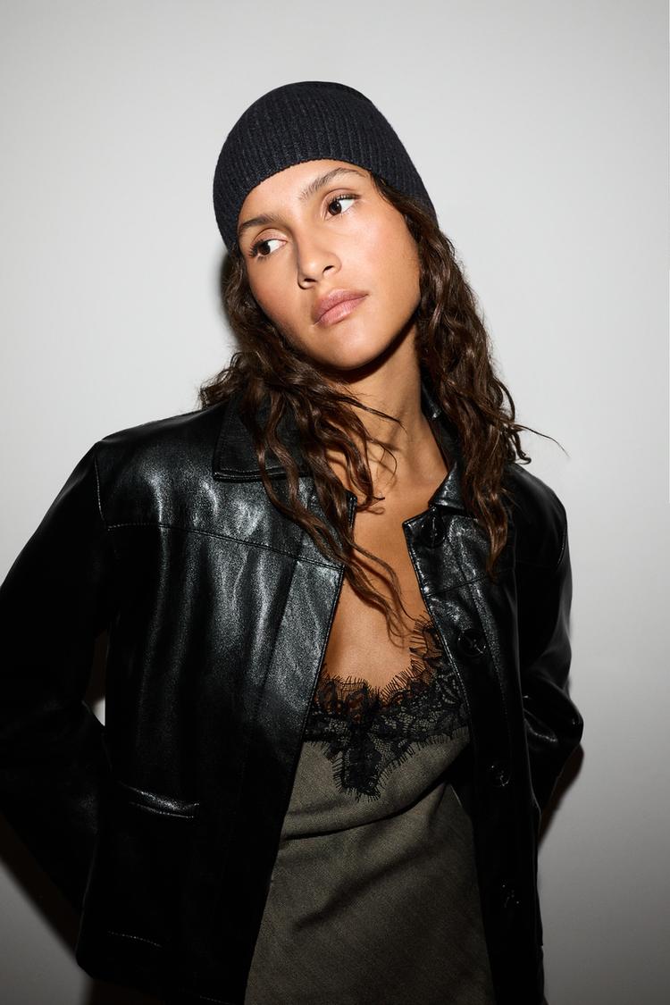 Basic knit beanie — GOLD BLACK