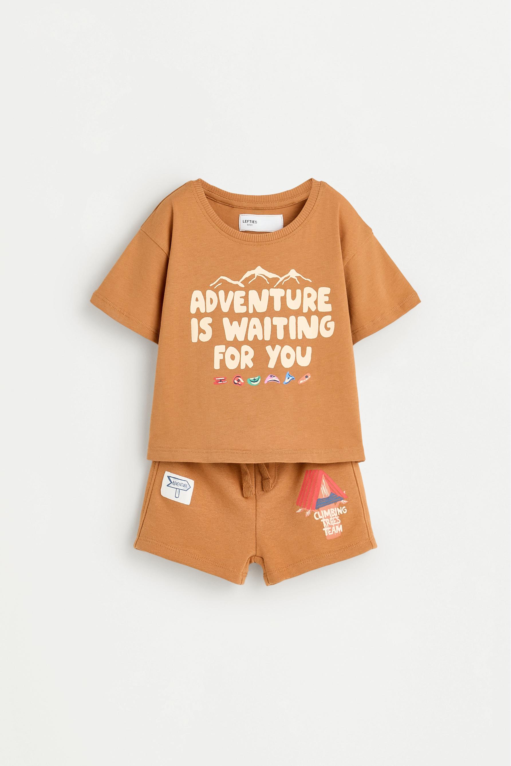 Printed T-shirt and Bermuda shorts set — PUMPKIN (alternate view)