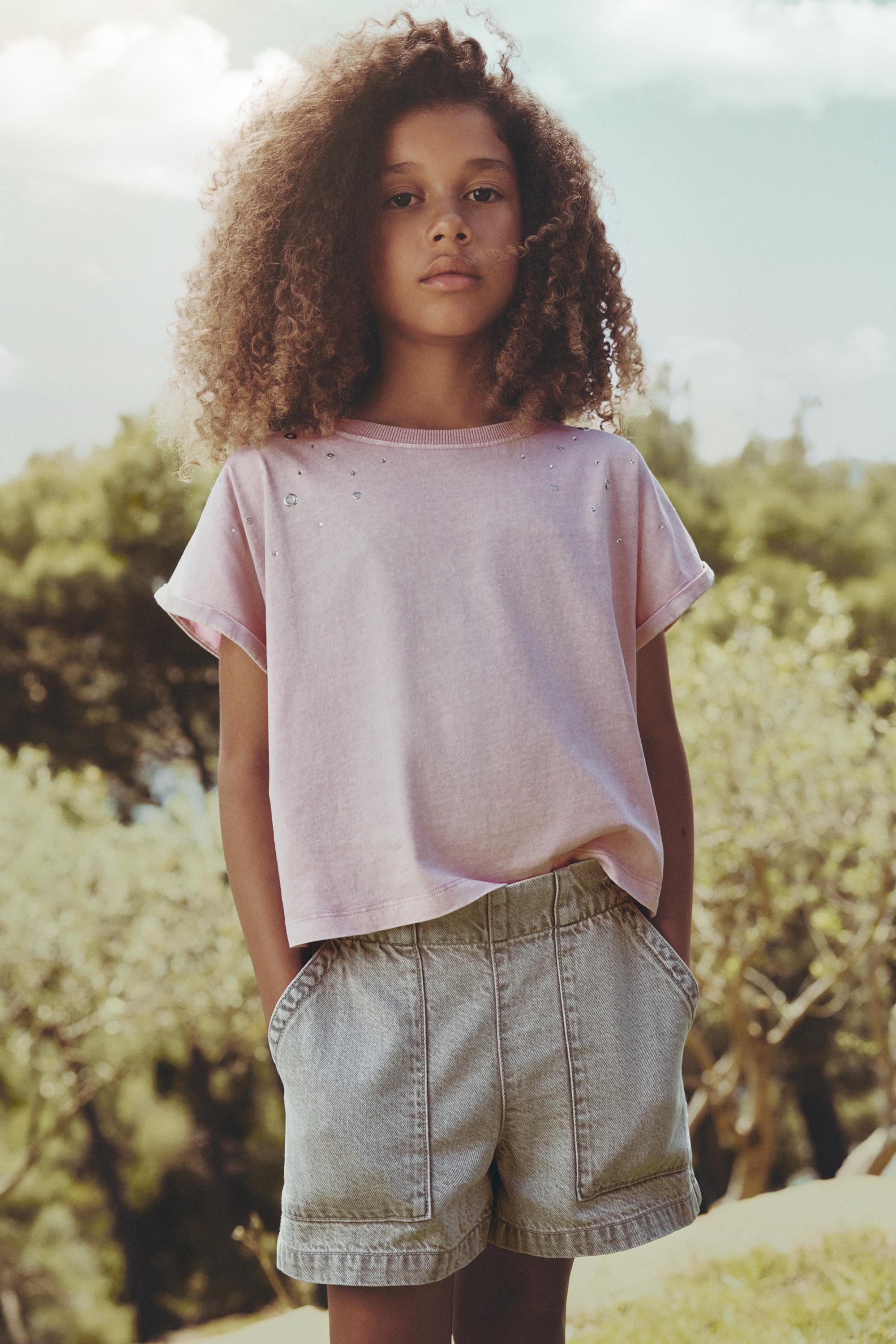 Stud and ring T-shirt — PALE MAUVE