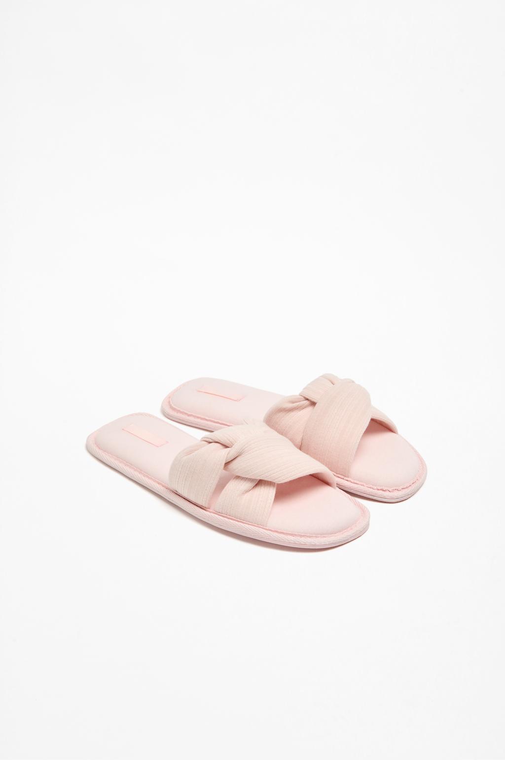 Knotted mule house slippers