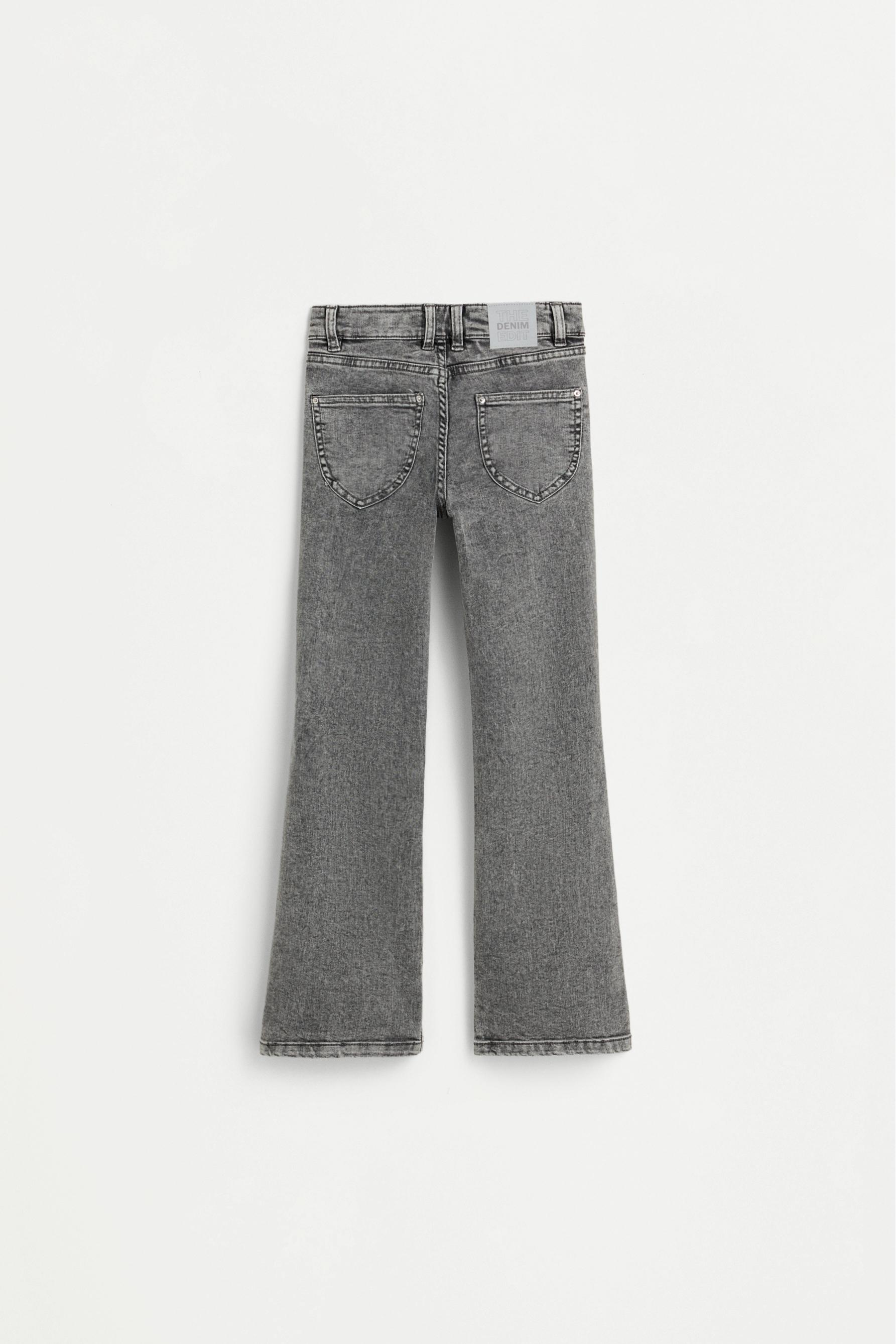 Bell bottom jeans with buttons — MEDIUM GREY