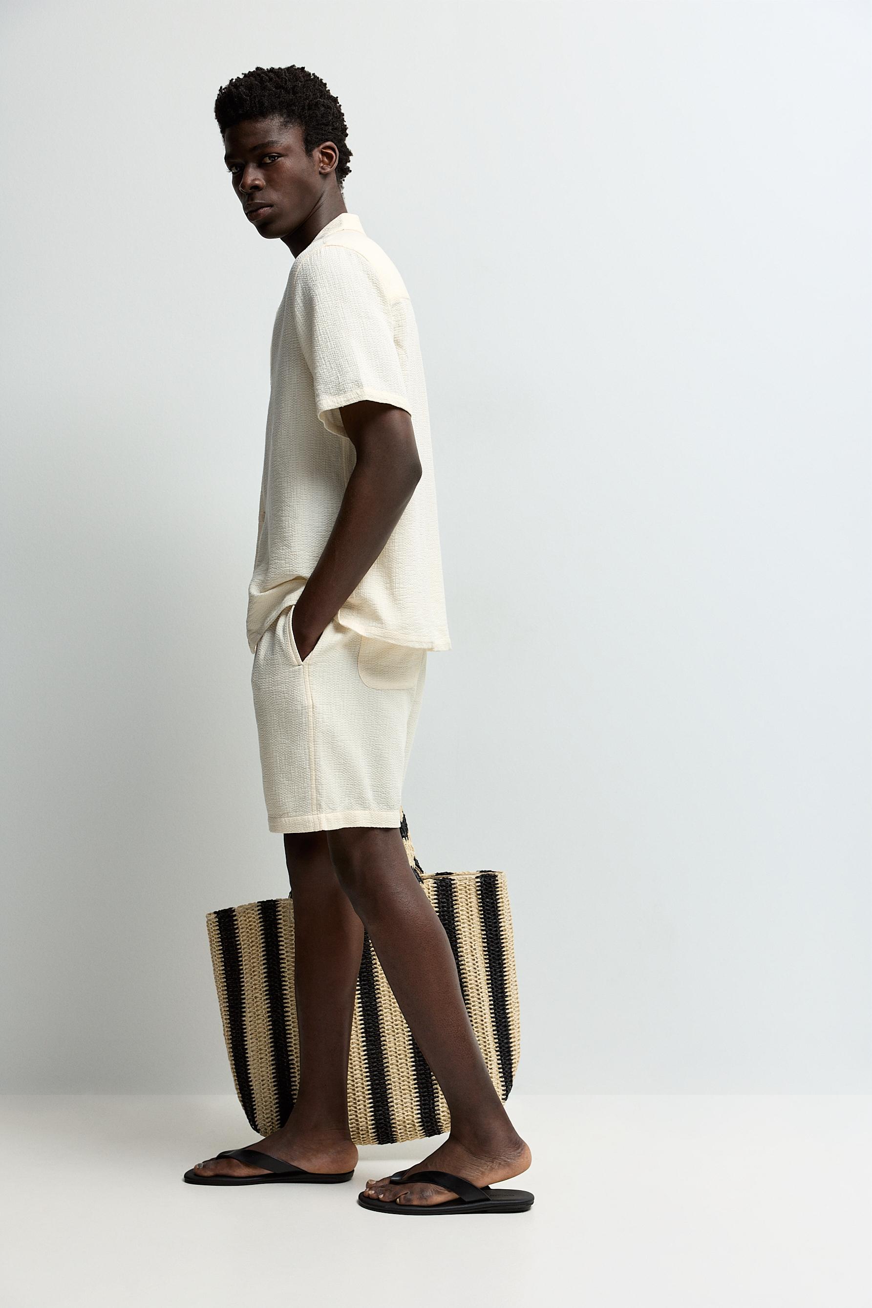 Jacquard Bermuda shorts — OFF WHITE