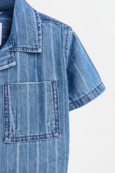 Striped denim resort shirt — BLUE 3