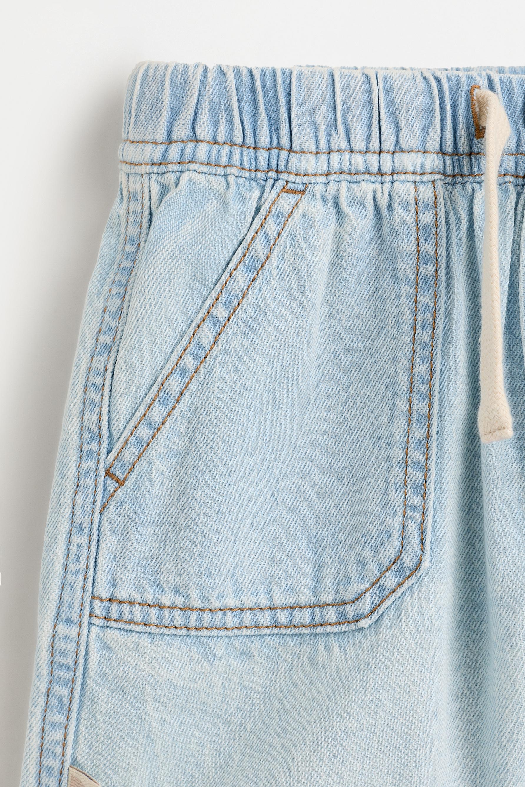 Denim jogger Bermuda shorts — PALE BLUE