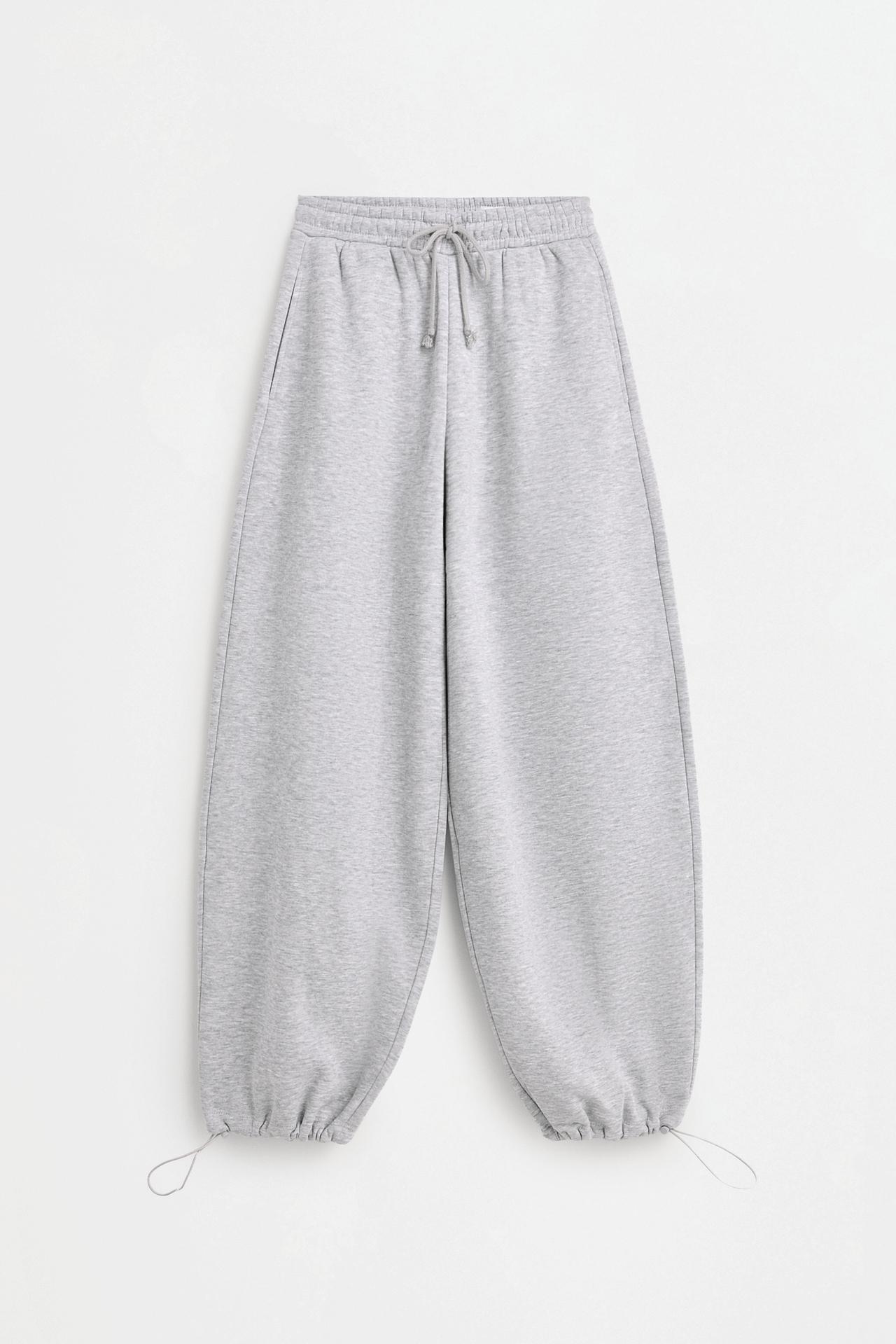 Plush barrel trousers — GREY MARL