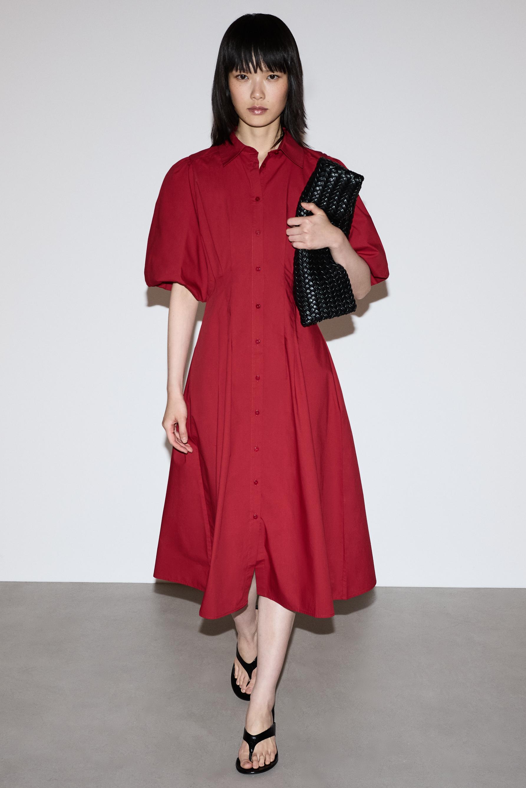 Midi shirt dress — DARK PINK