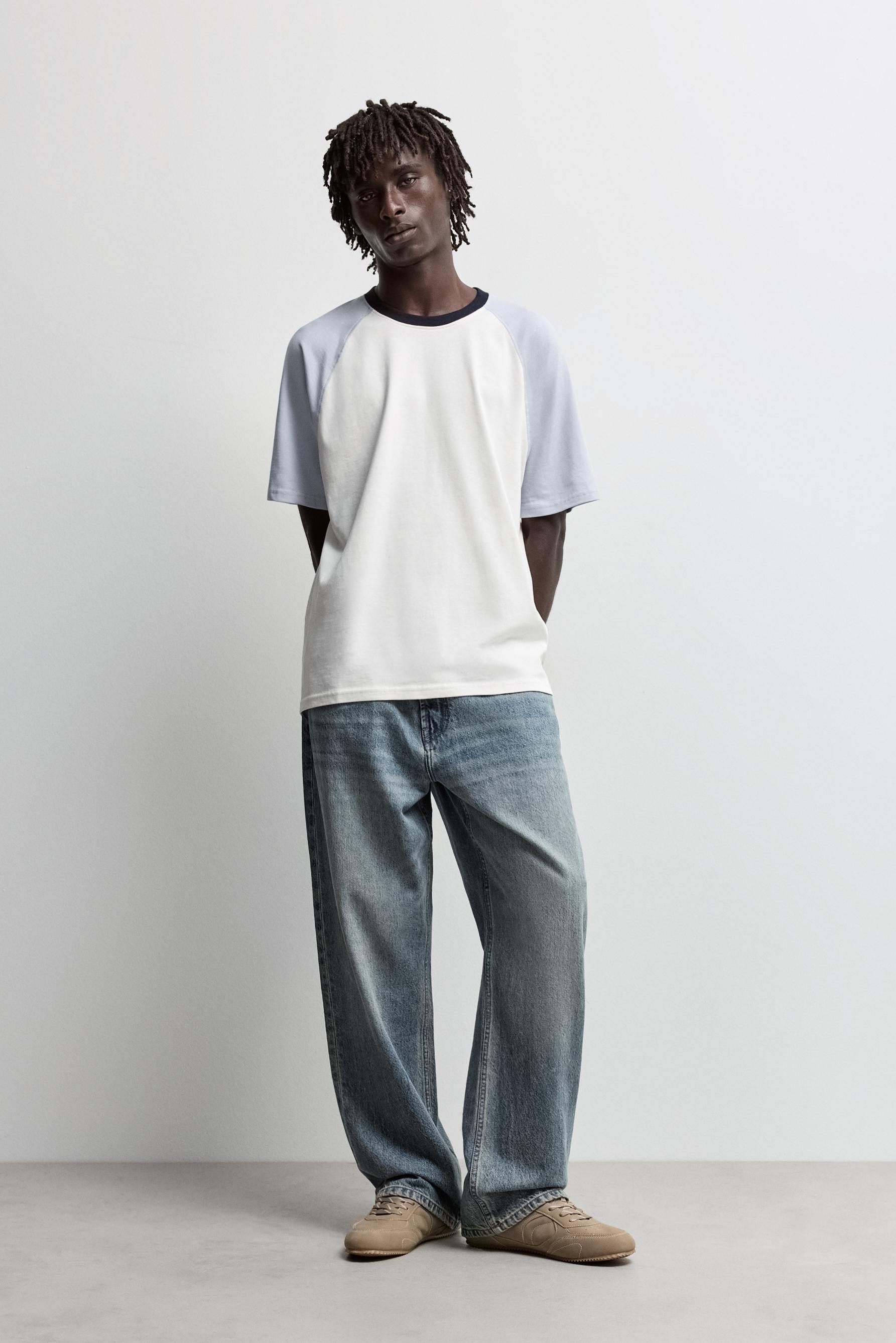 Contrast raglan T-shirt — PALE BLUE
