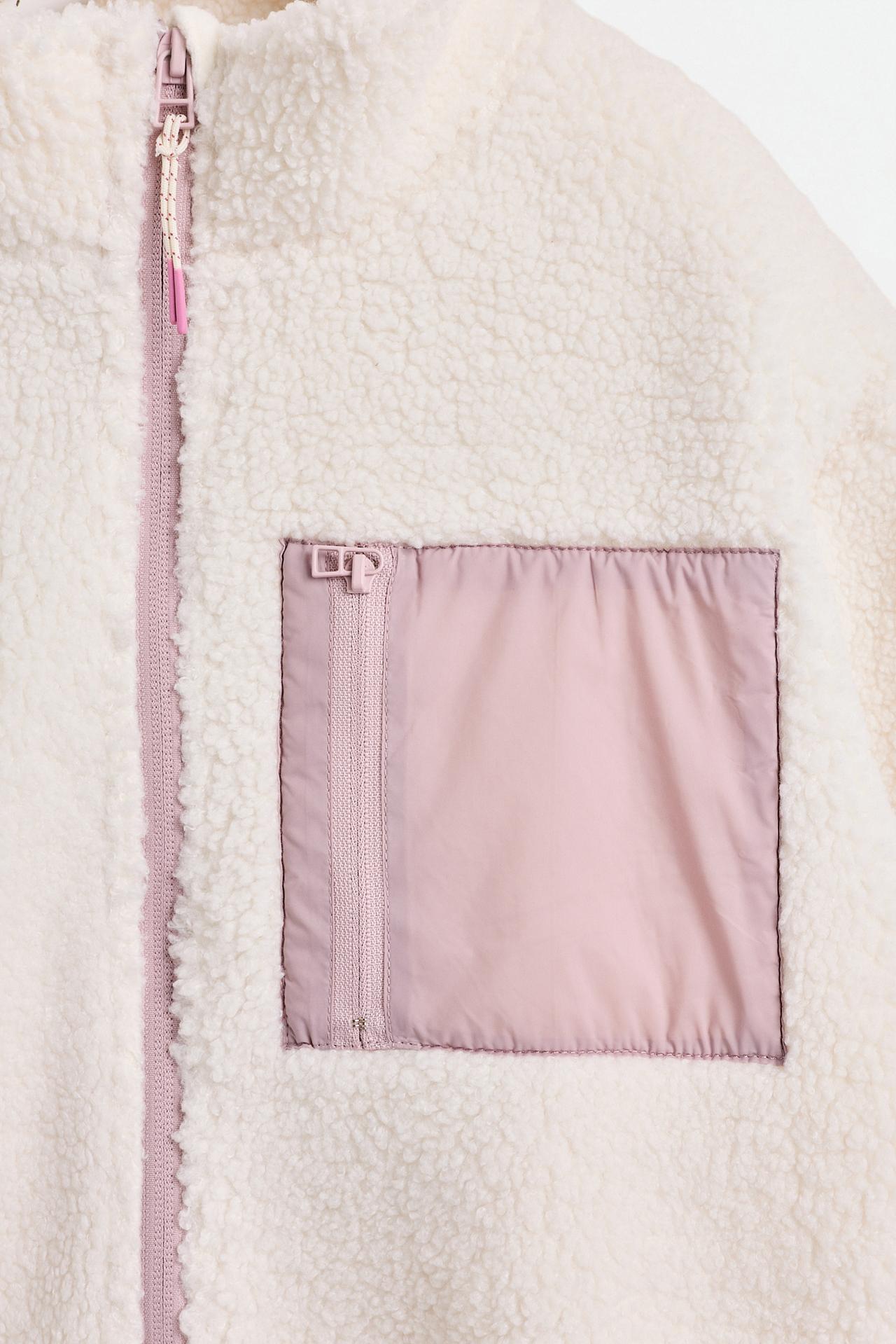 Faux shearling sports jacket — ECRU