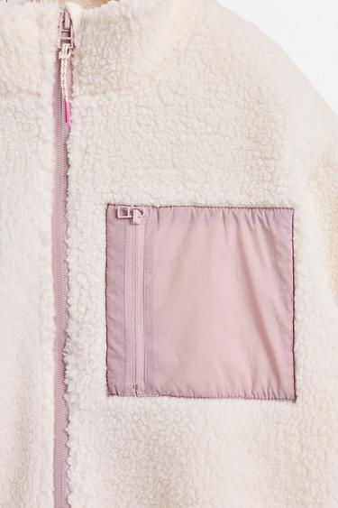 Faux shearling sports jacket — ECRU 3