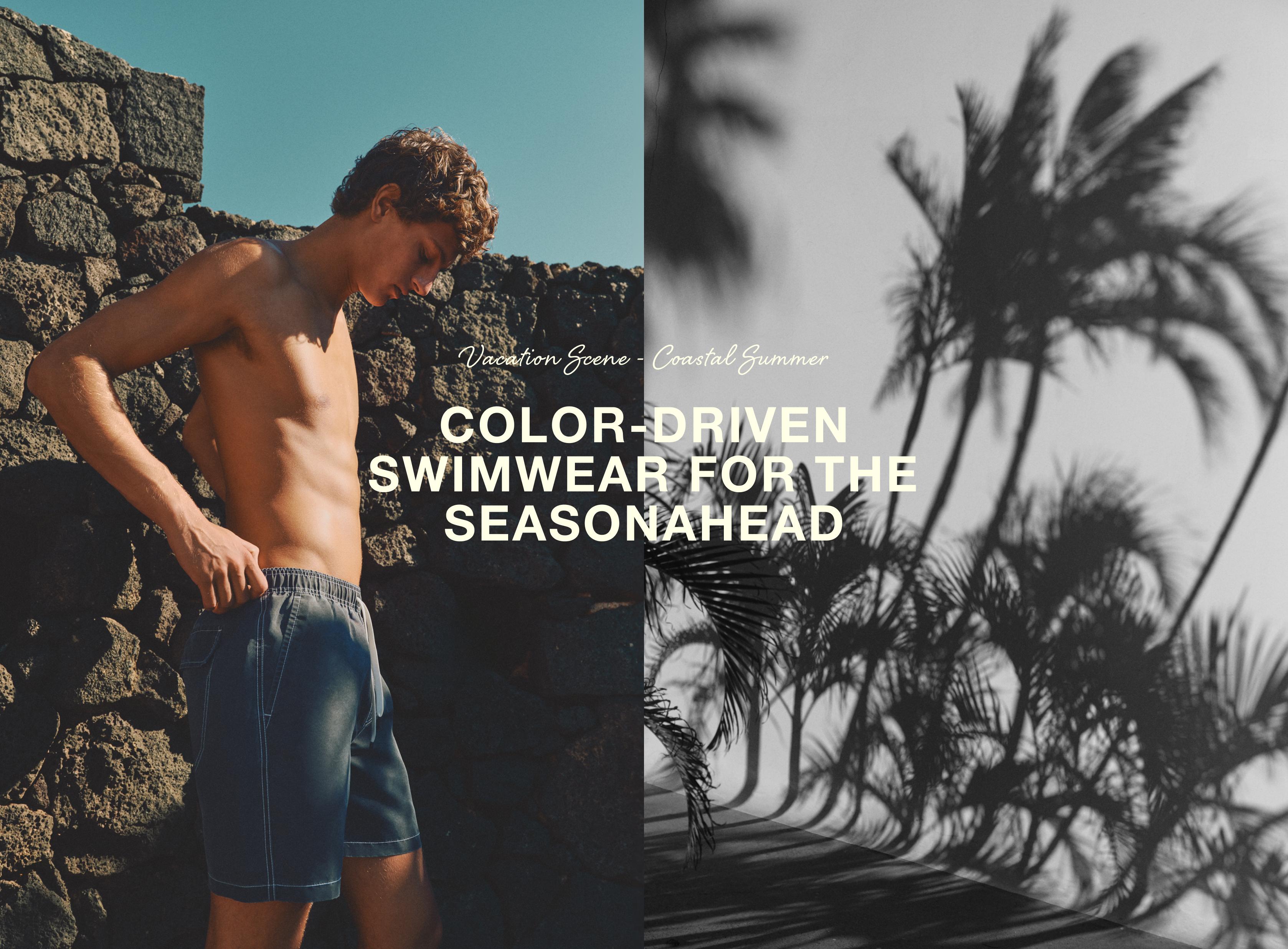 Faded-effect regular swimsuit — BLACK