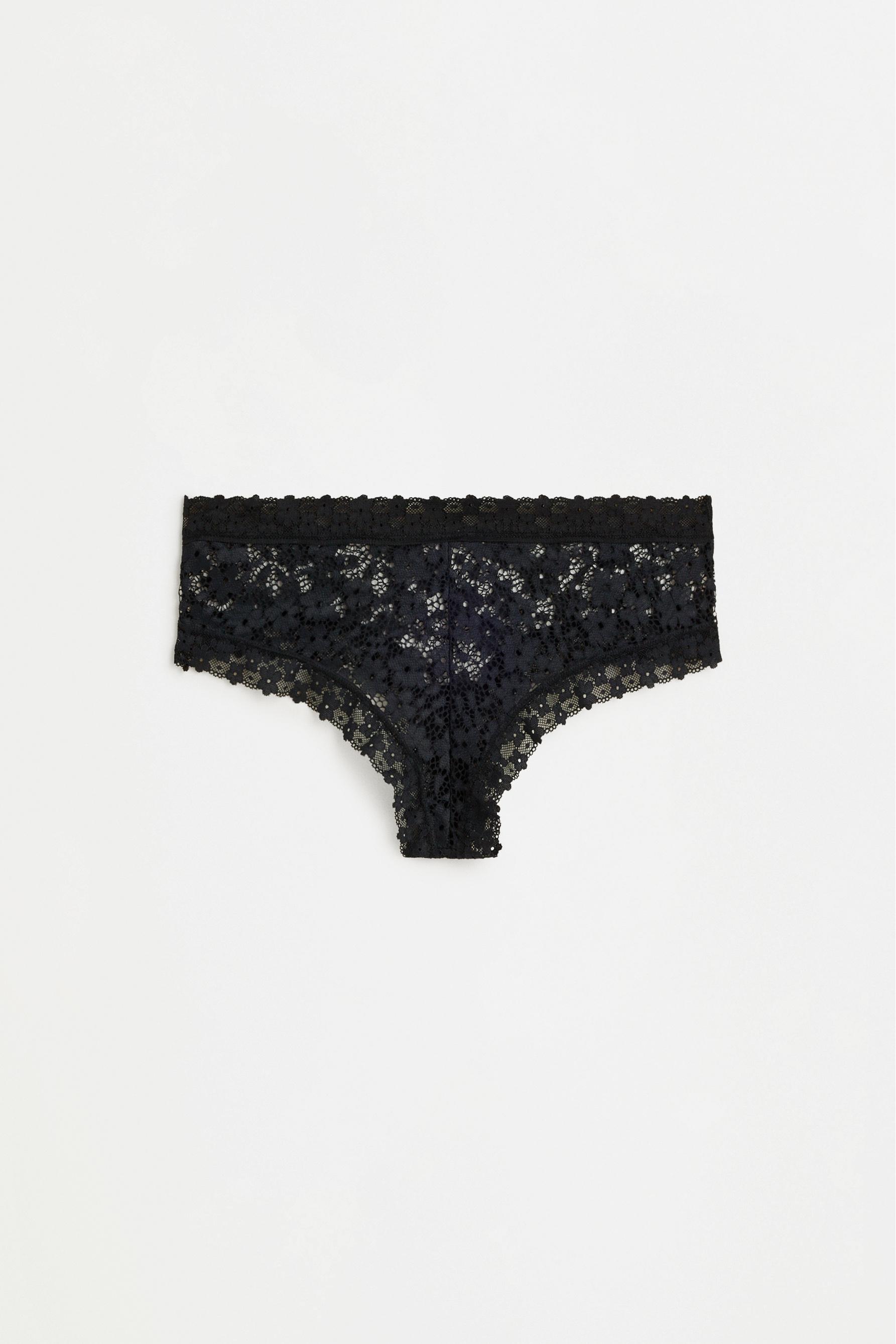 Lace hipster briefs — BLACK