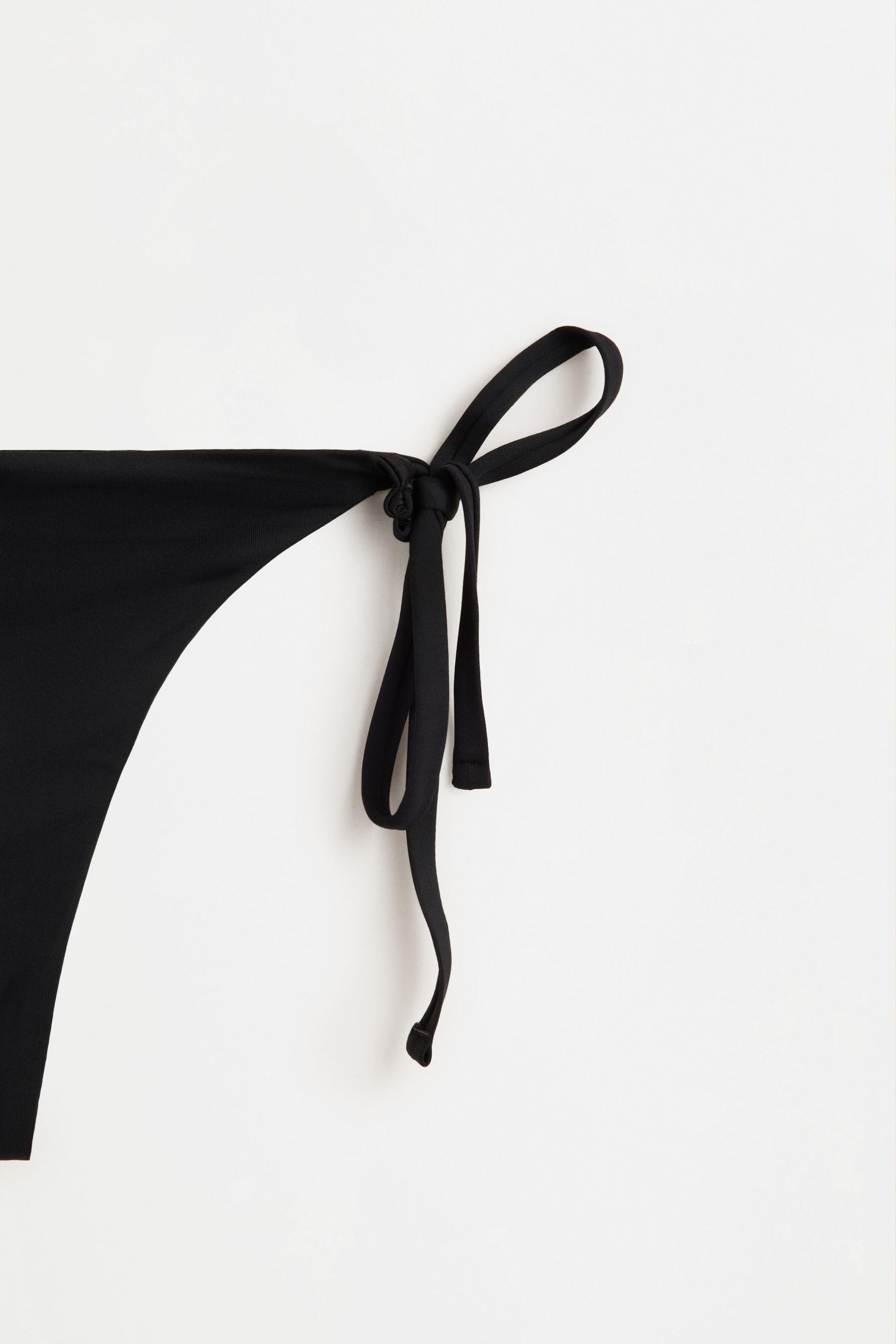Bikini thong bottom — BLACK