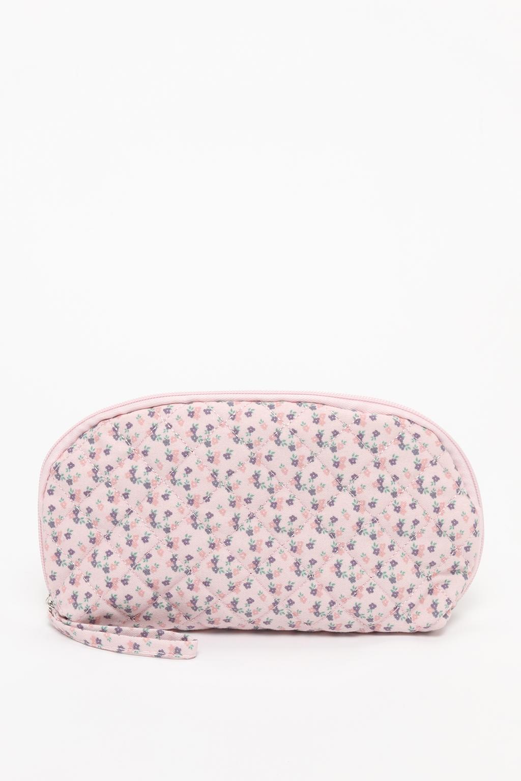 Quilted floral toiletry bag