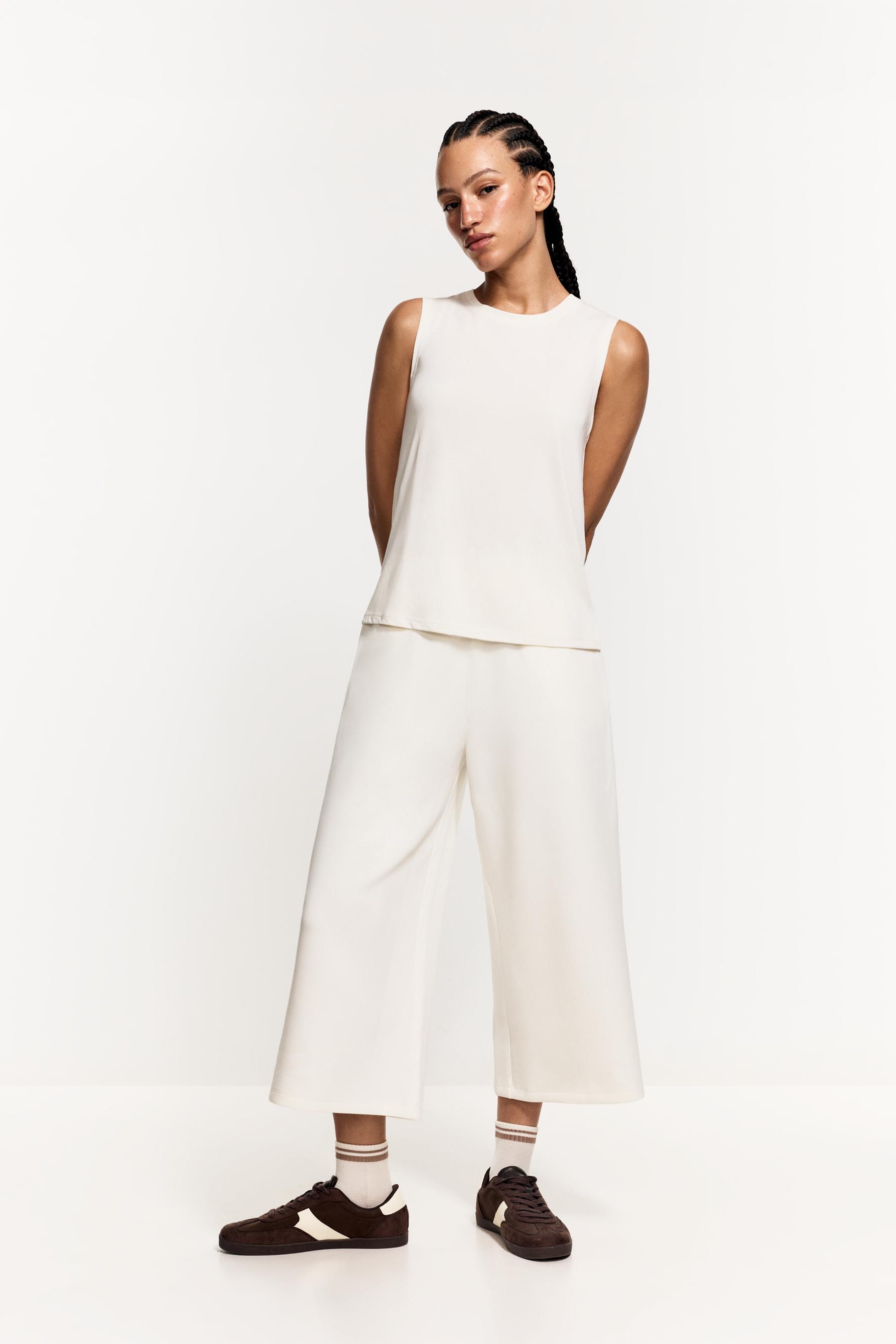 Flowing modal-effect T-shirt — OFF WHITE