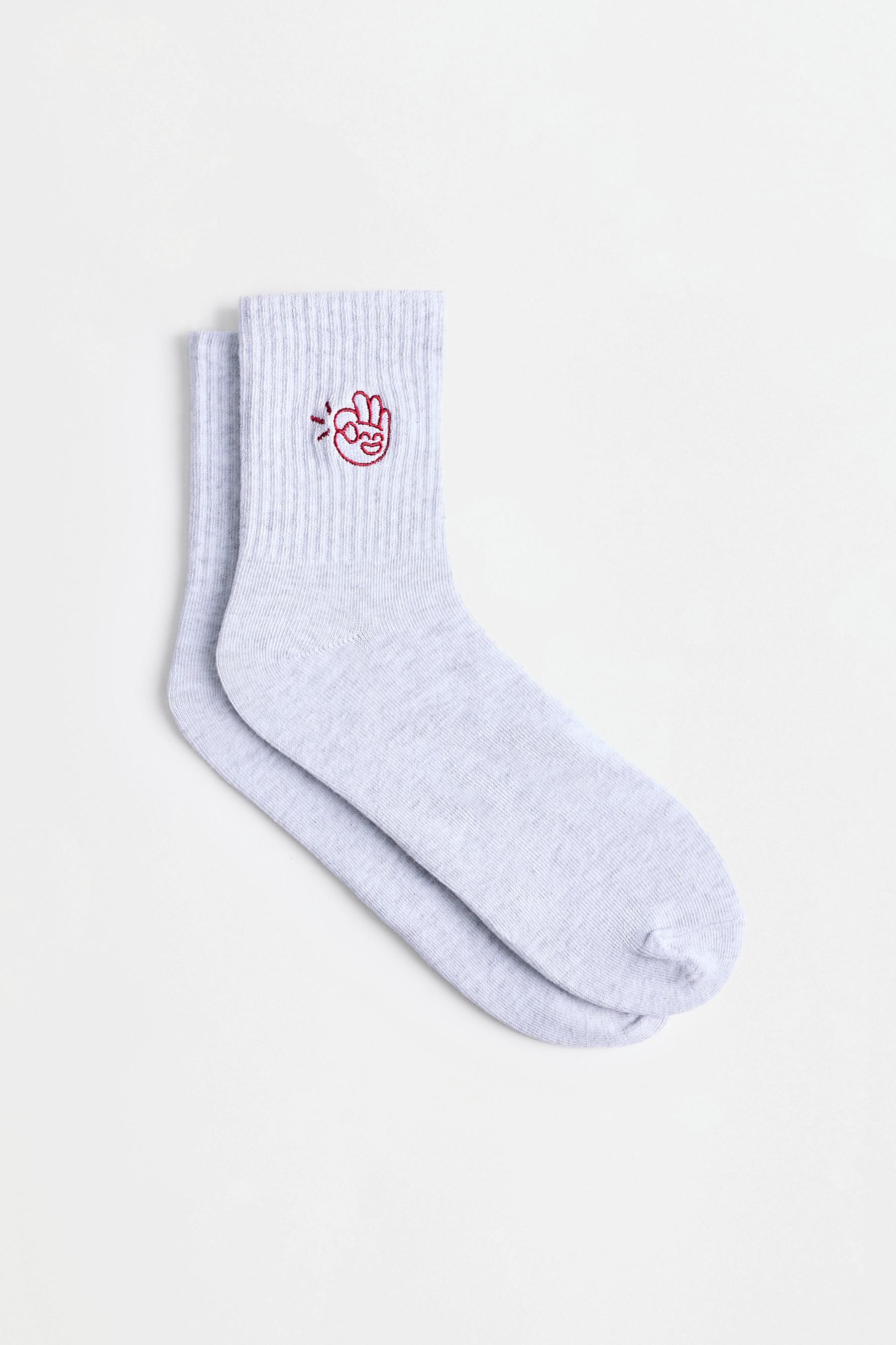 Printed short socks — GREY