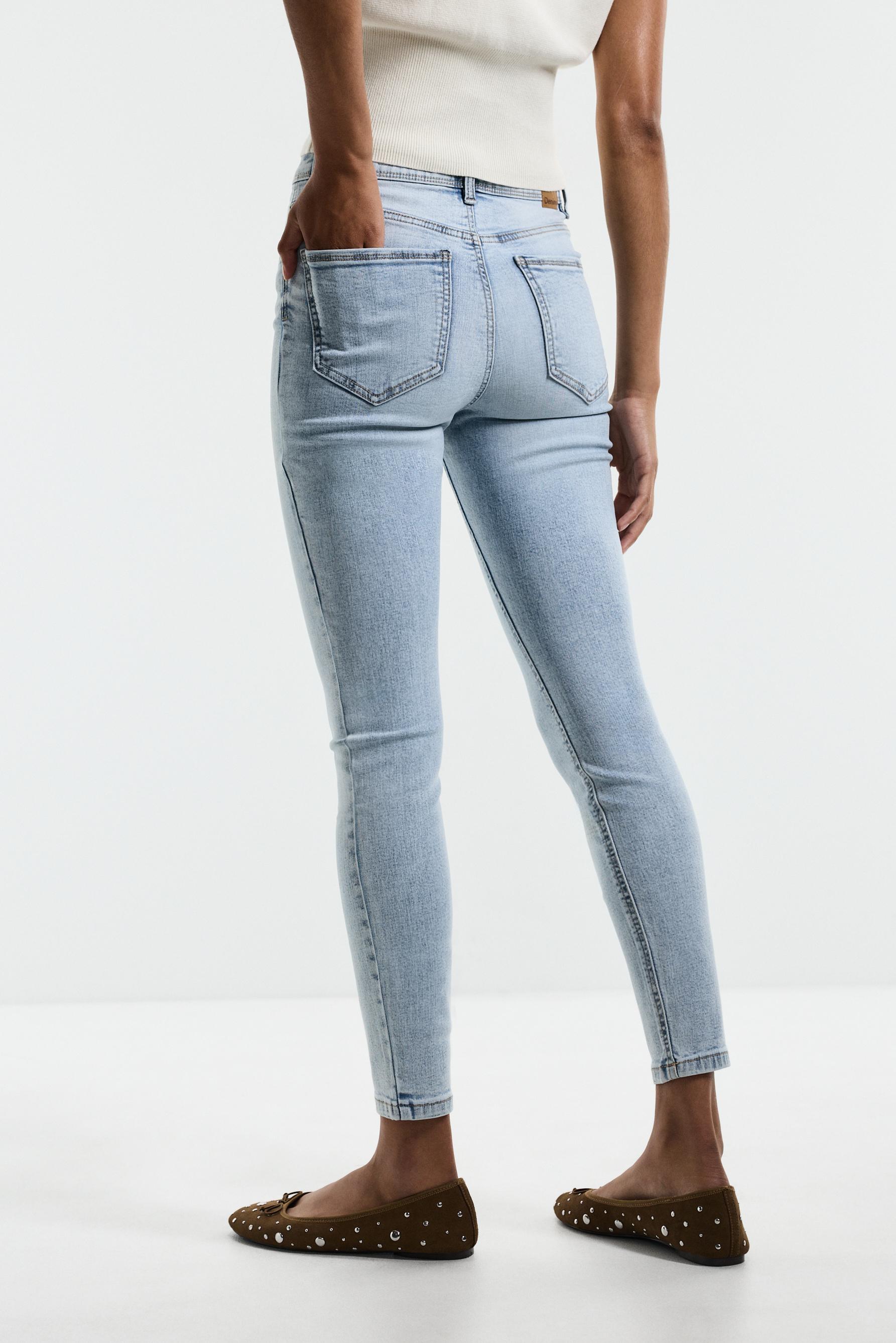 Super high-waist jeans — DARK TURQUOISE
