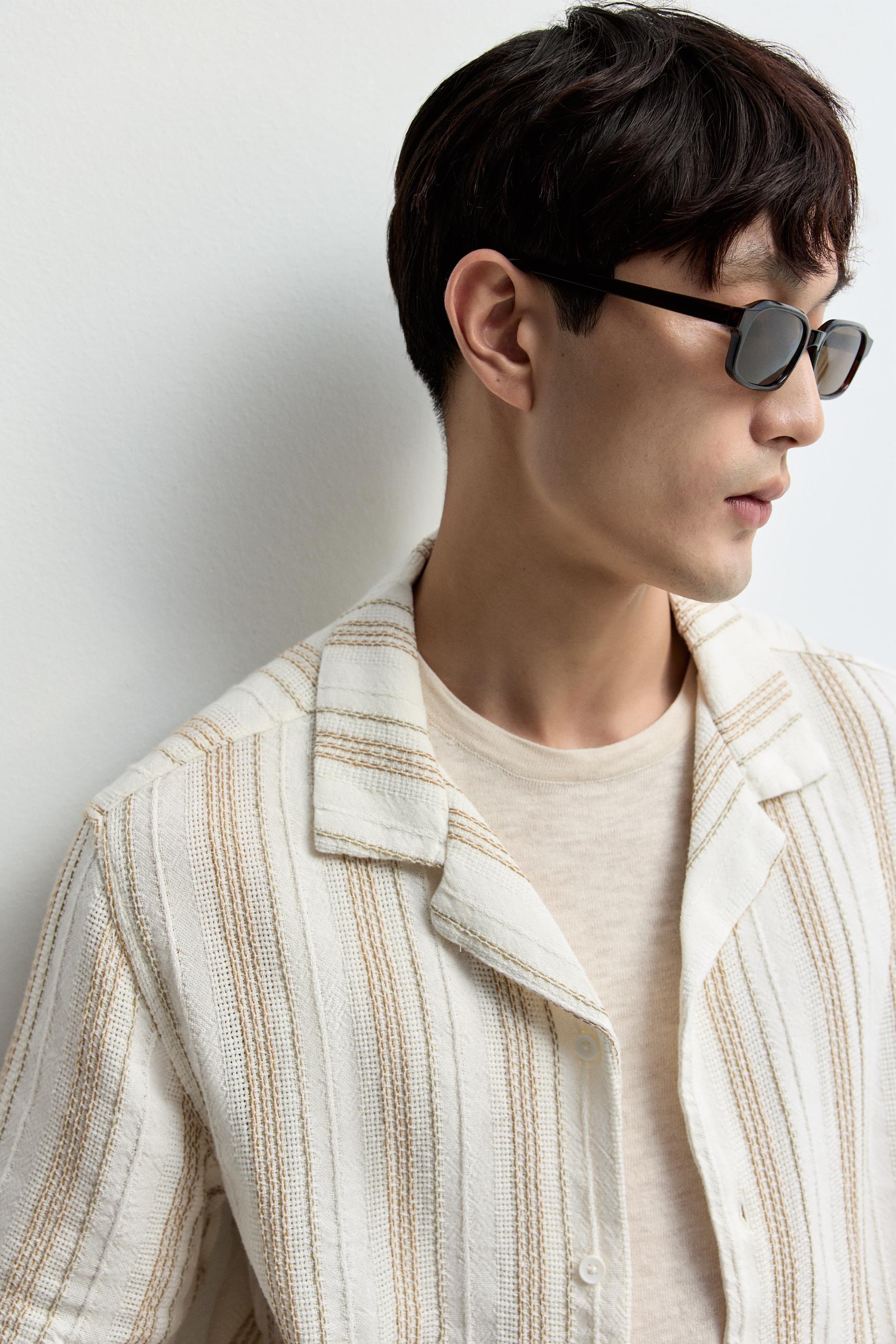 Striped rustic shirt — WHITE