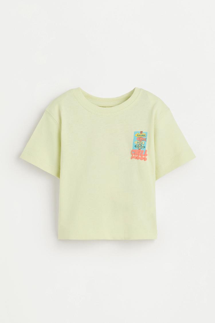 T-shirt with a maxi print on the back — LIME GREEN