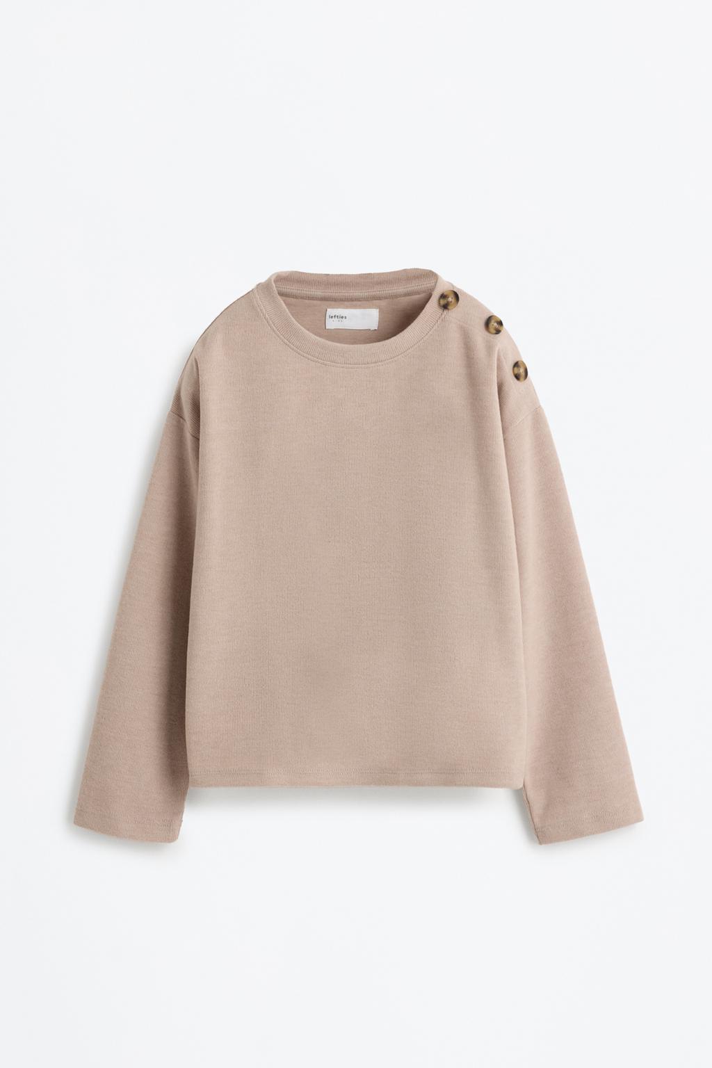 Bias cut sweatshirt with buttons