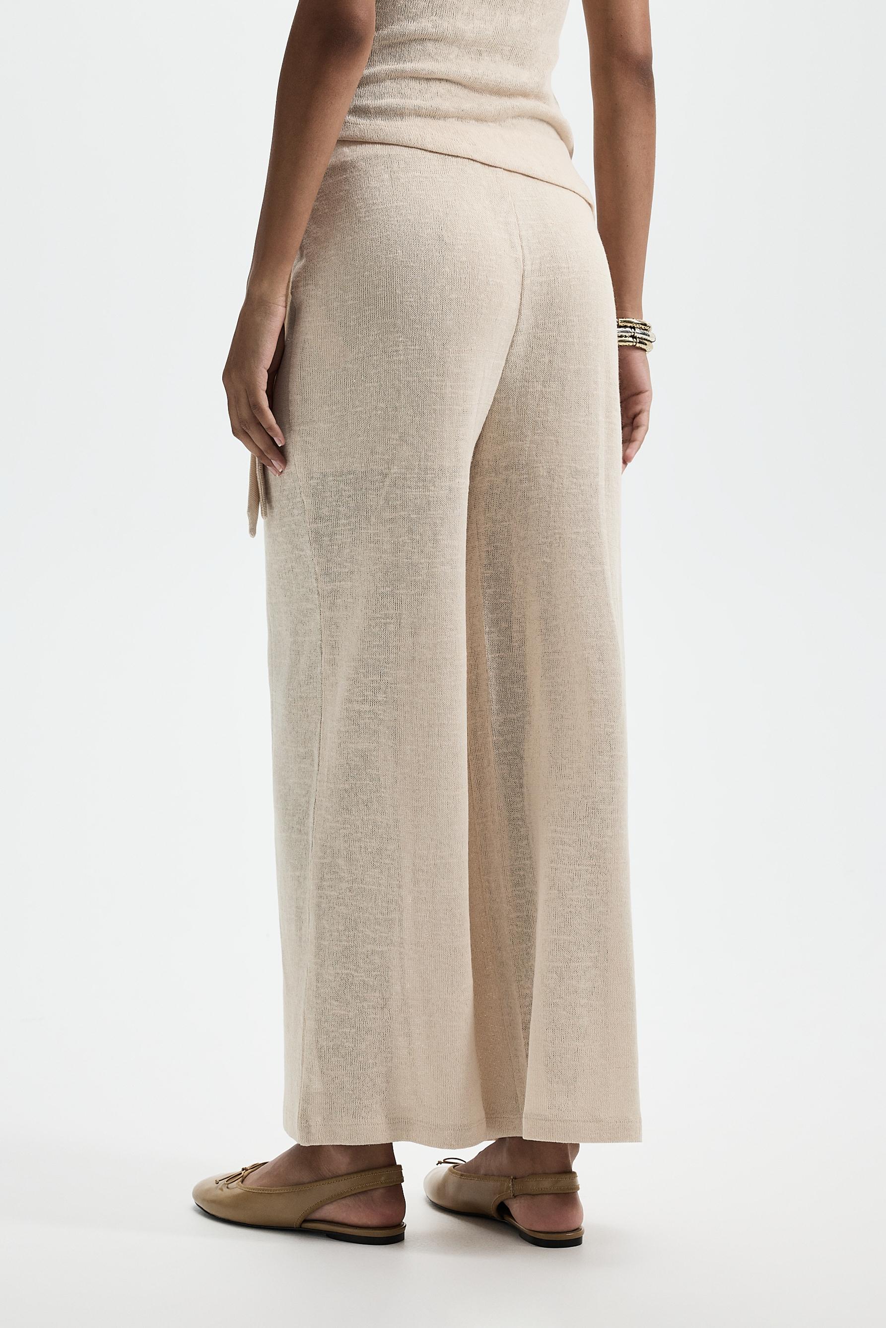 Wide-leg sarong trousers — ECRU