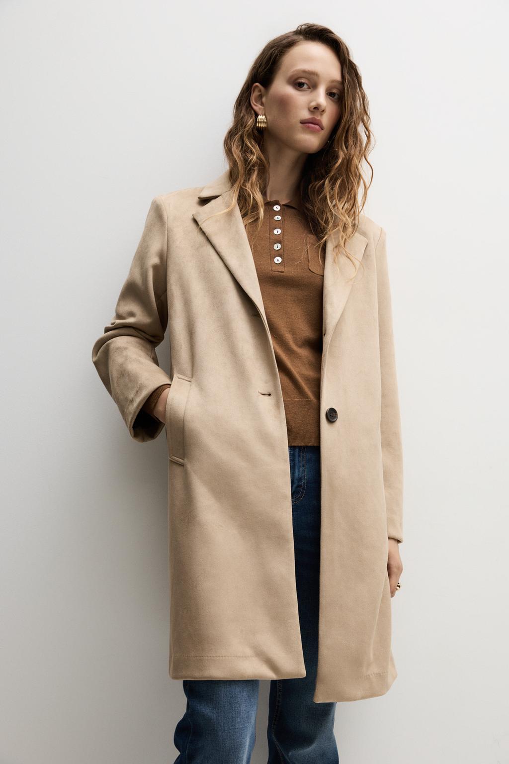 Faux suede coat
