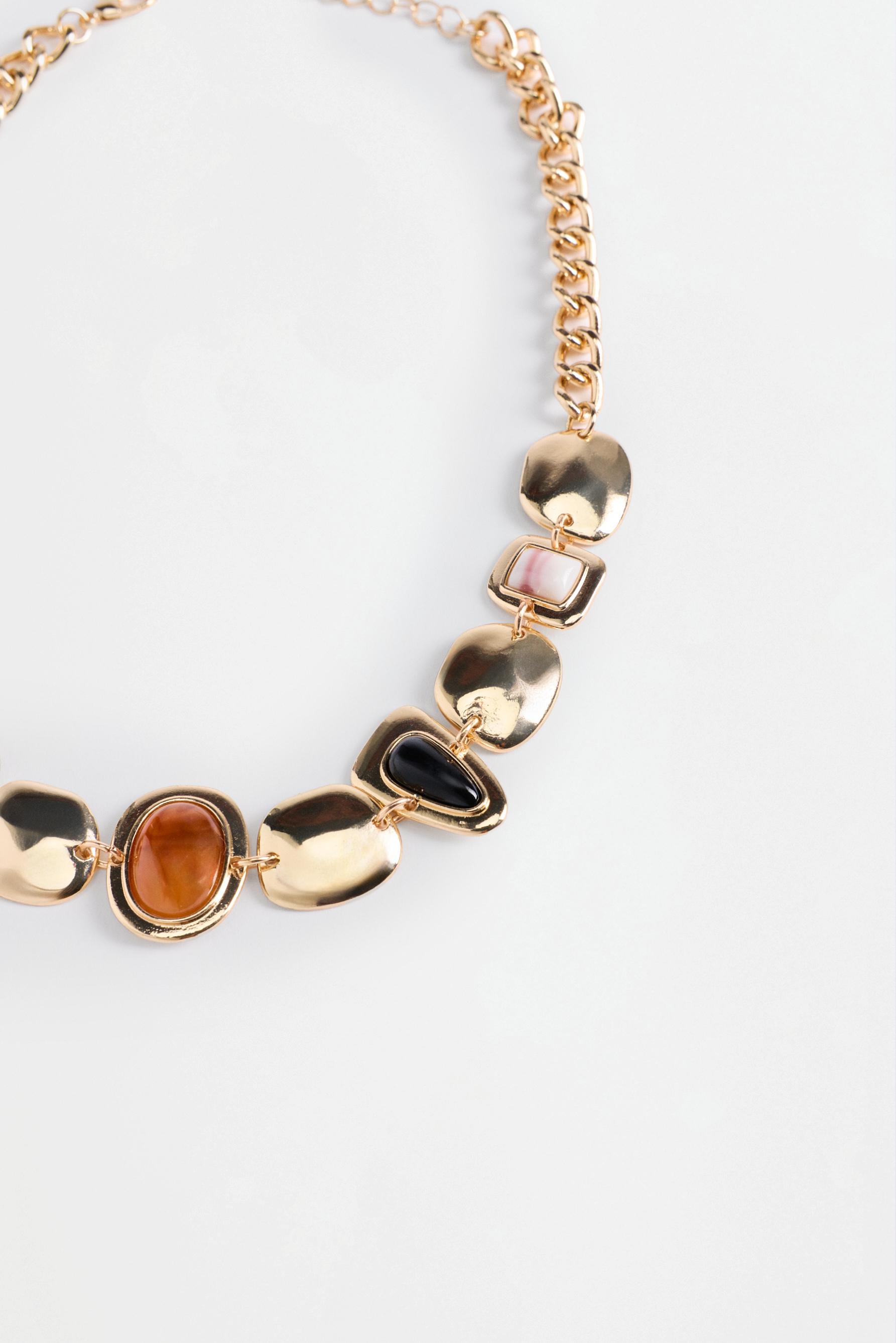 Multi-colored stone necklace — VARIOUS