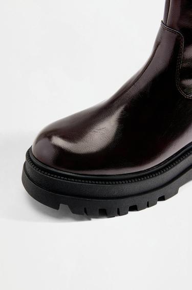 Flat track ankle boots — BROWN 3