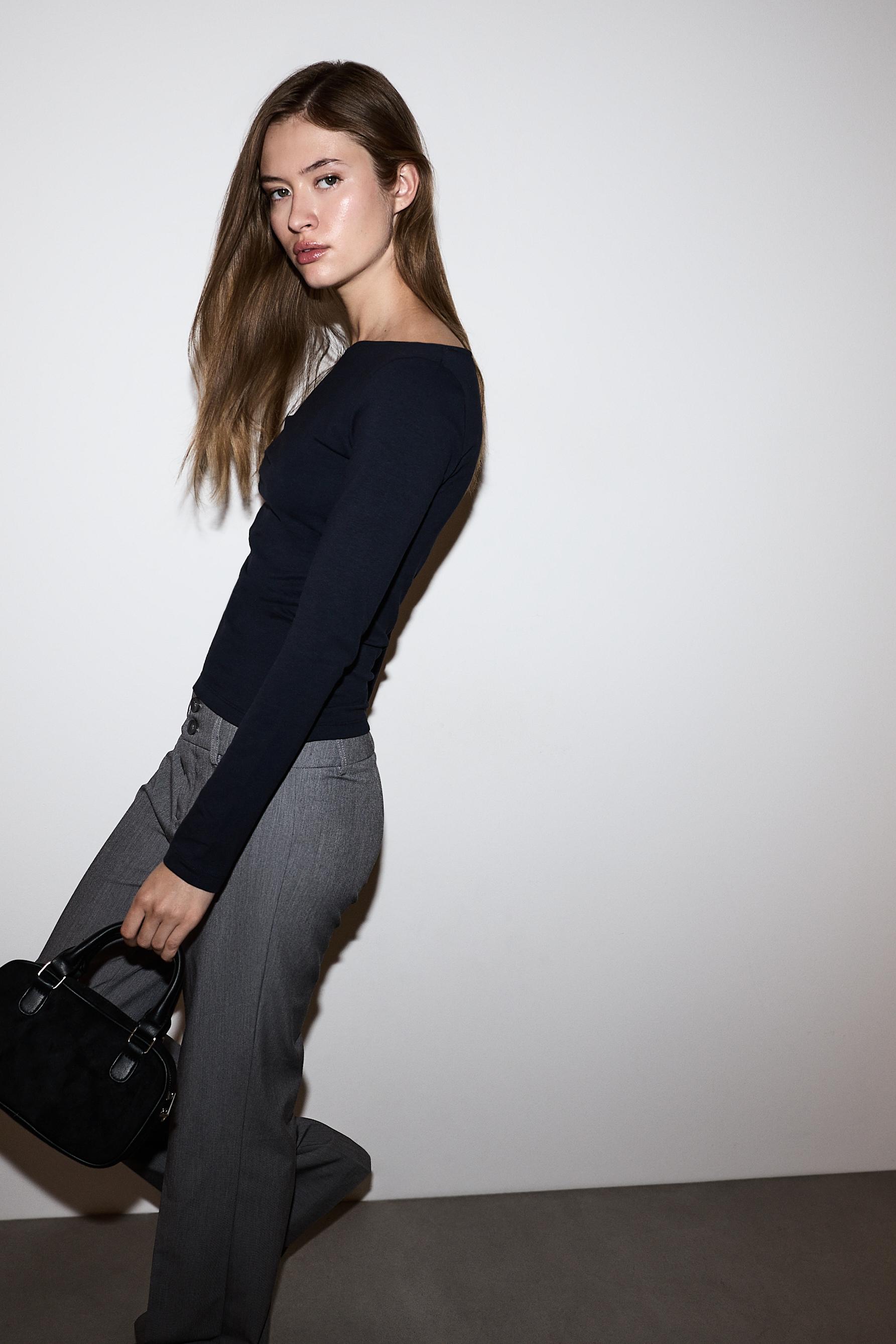 Faux suede mini bowling bag — BLACK