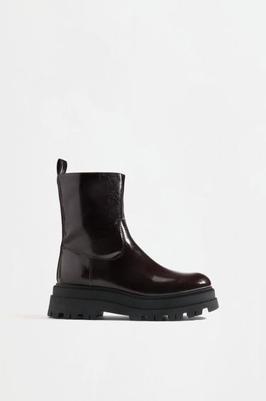 Flat track ankle boots — BROWN 1