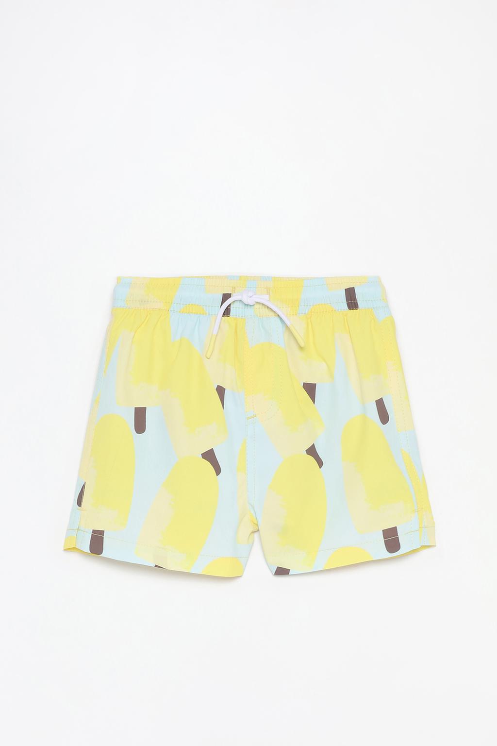 Lemon print swimming trunks