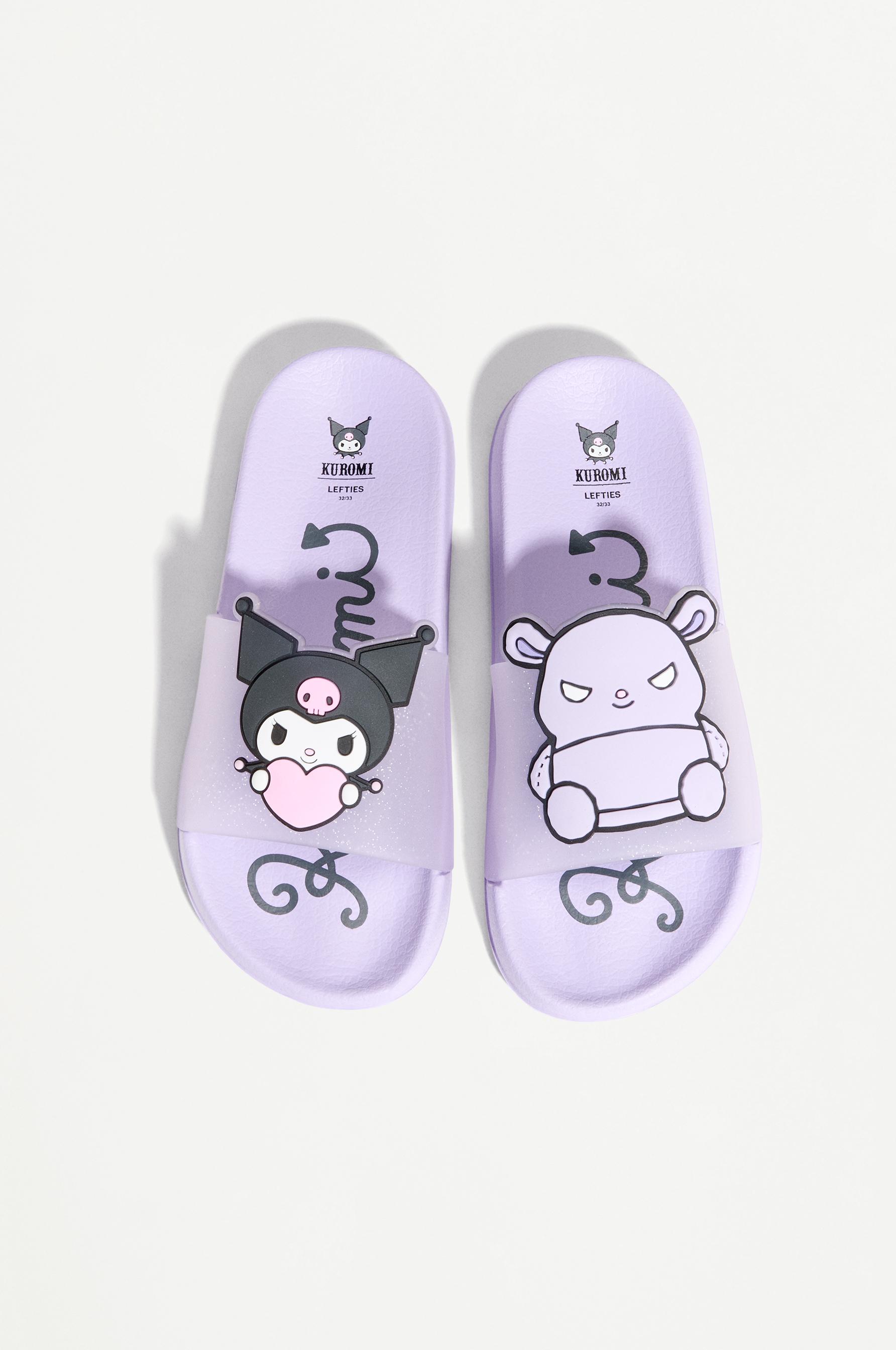 KUROMI ©SANRIO SLIDE SANDALS — MAUVE
