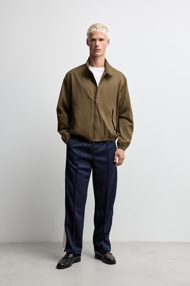 Interlock trousers with side stripes — NAVY BLUE