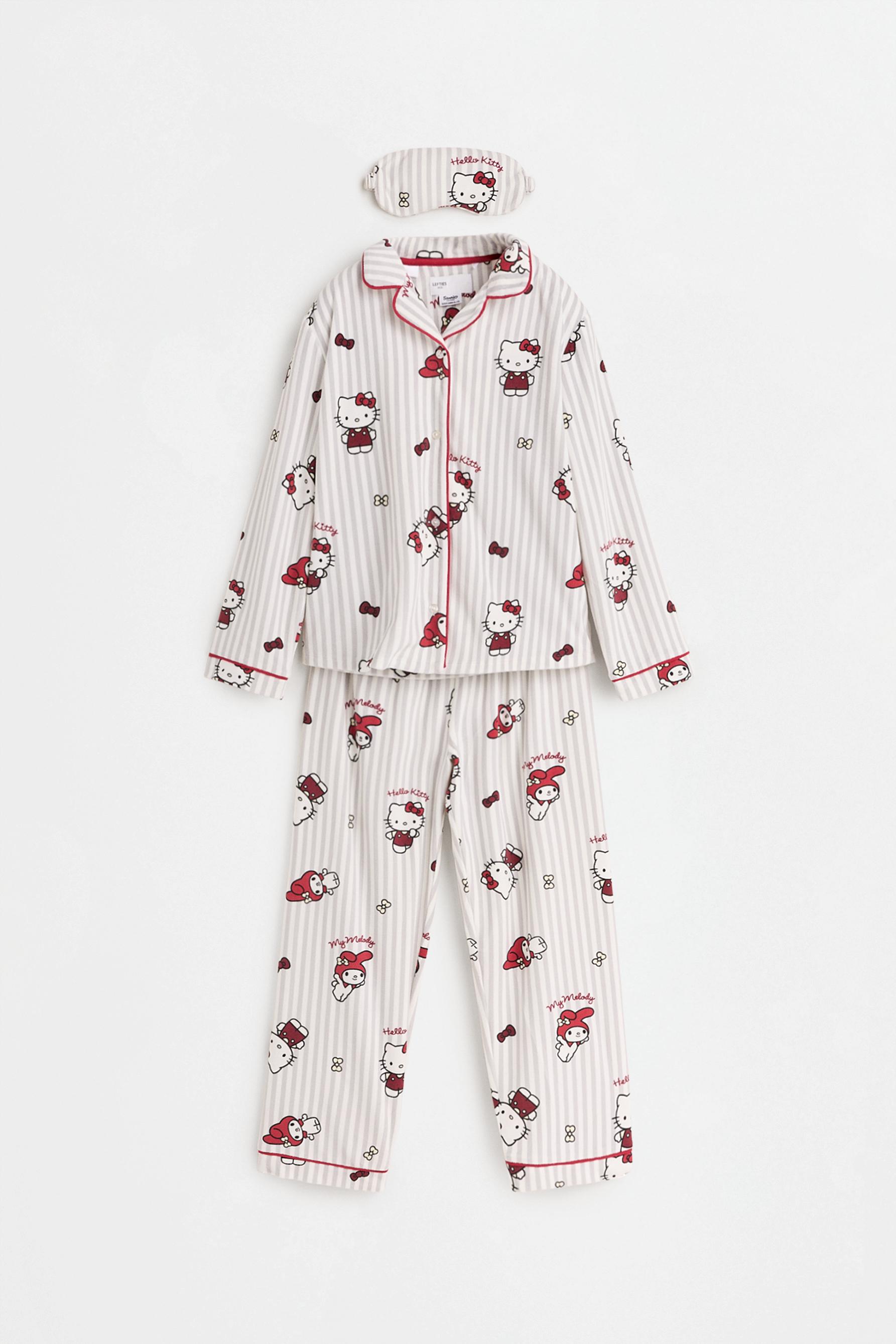 Pijama camisero Hello Kitty & Friends ©SANRIO aterciopelado con antifaz