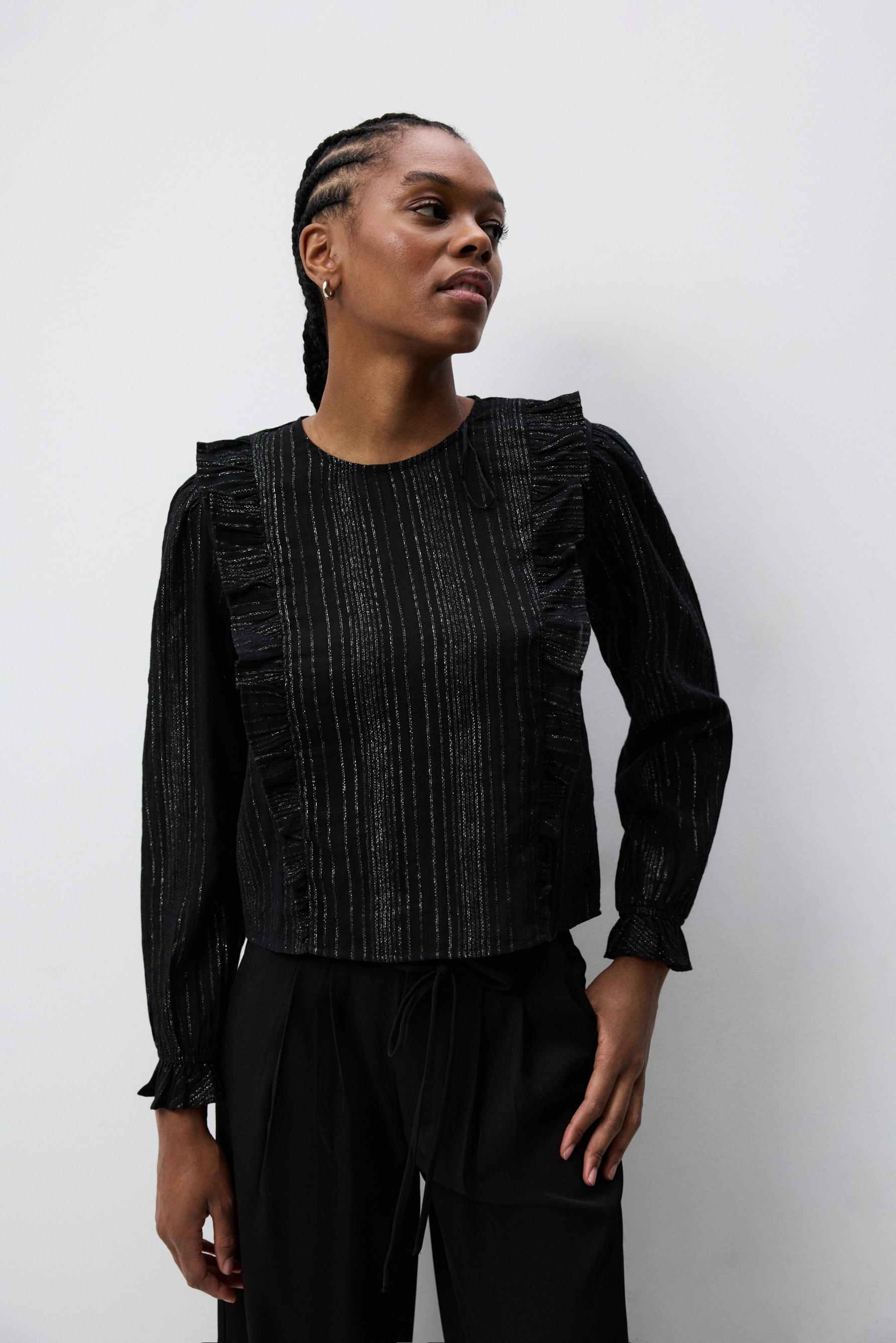 Blusa detalles hilatura metalizada