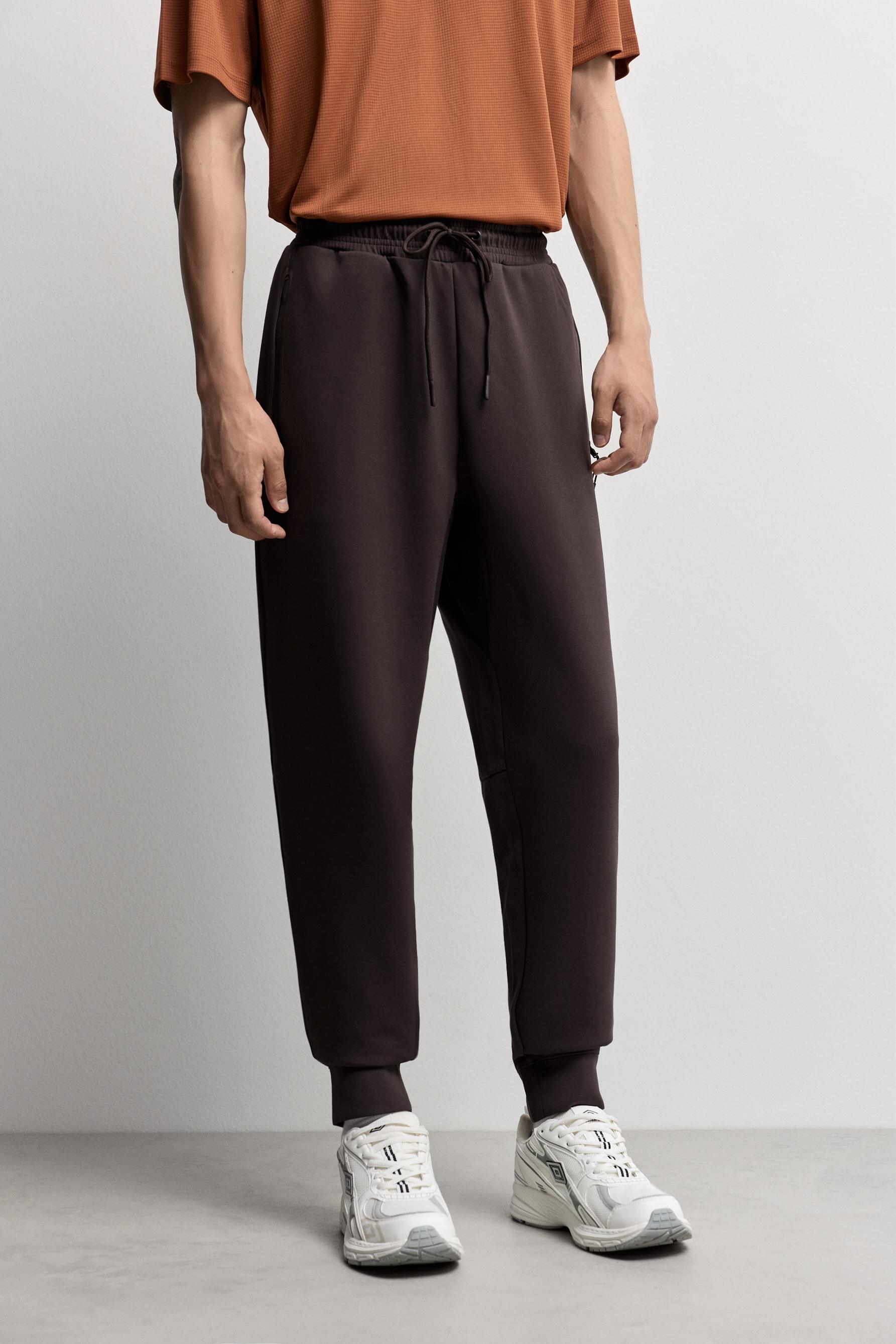 Basic interlock joggers — CHOCOLATE