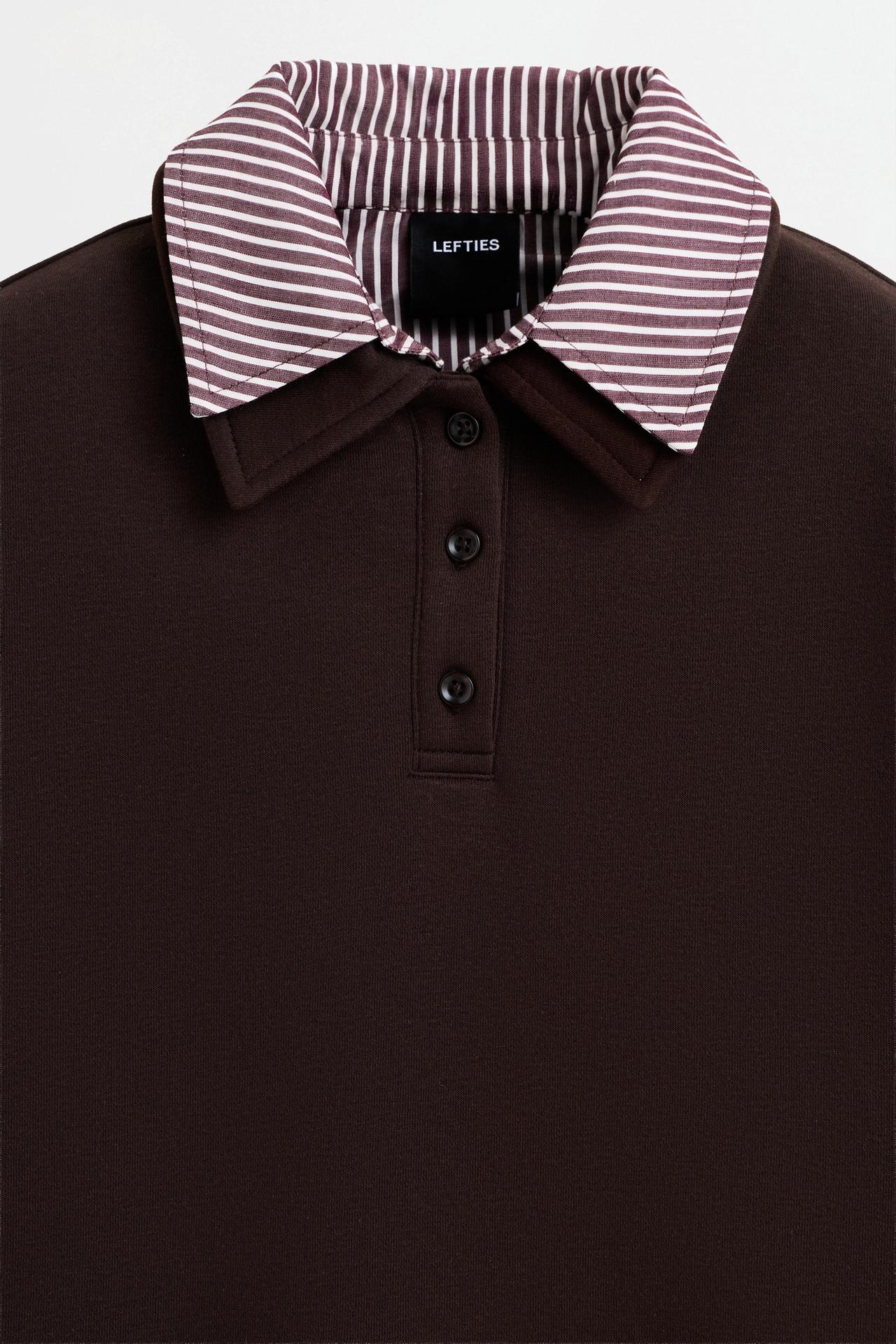 Double-effect sweatshirt — CHOCOLATE