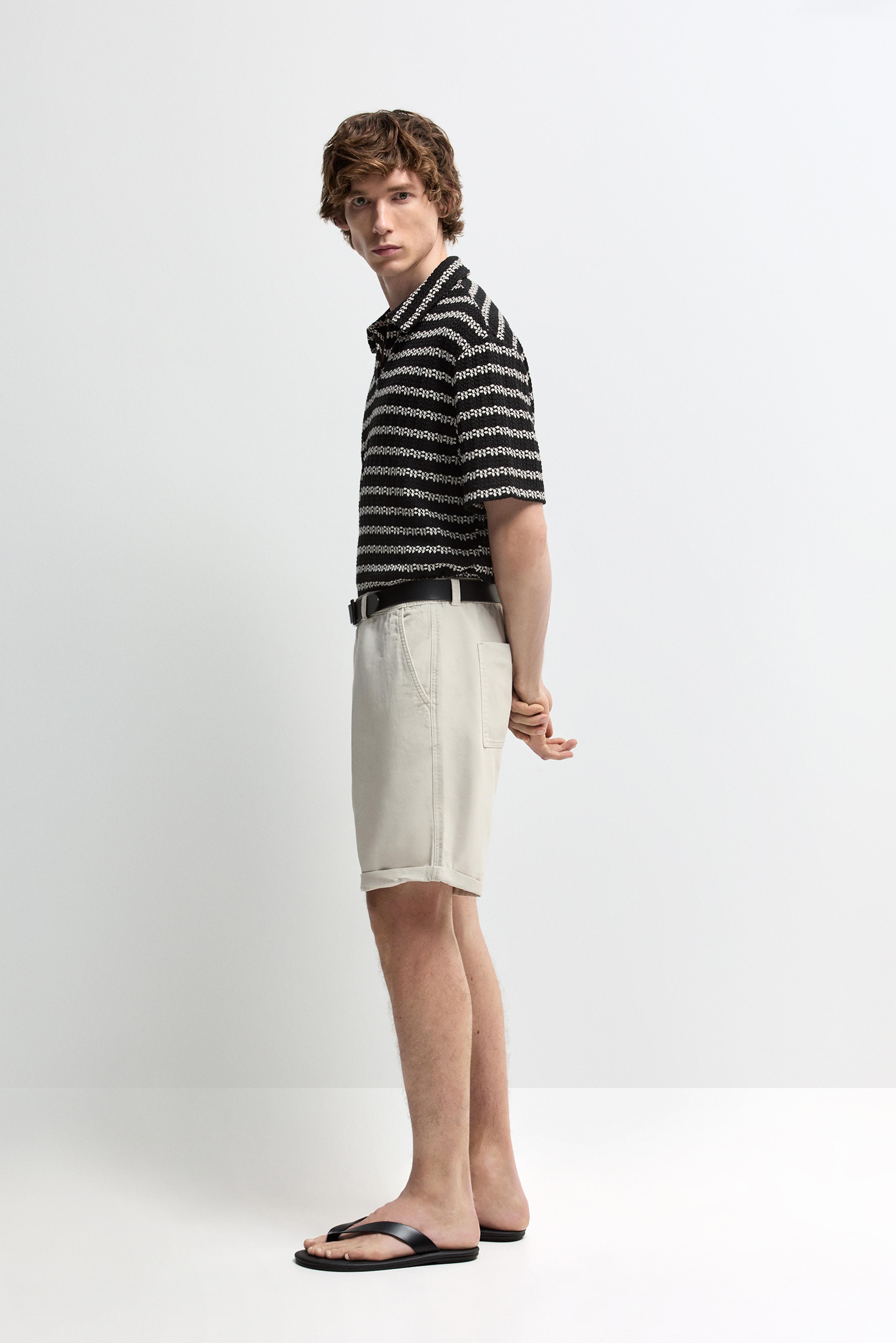 Slim fit Bermuda shorts — ECRU