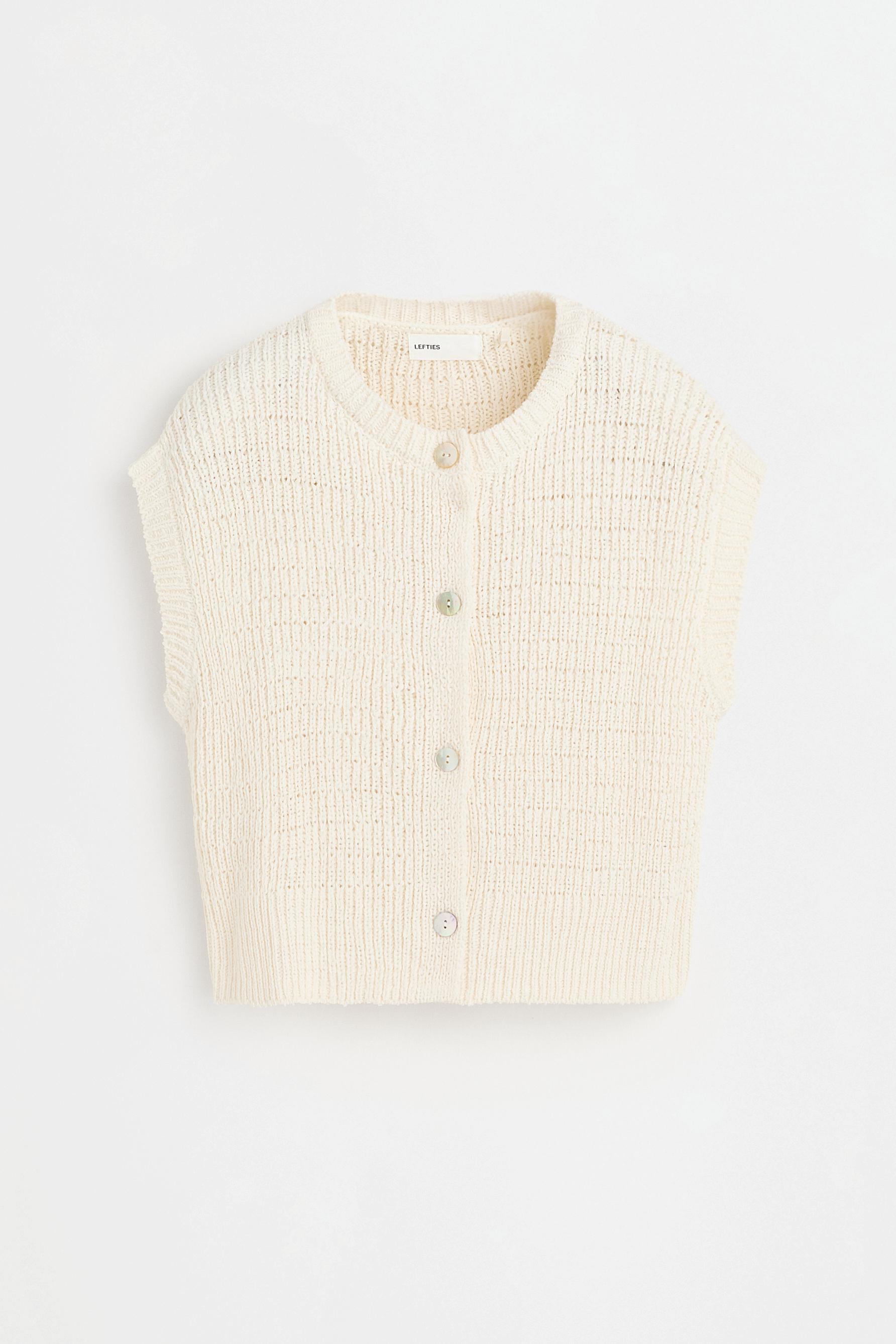 Rustic cropped vest — ECRU