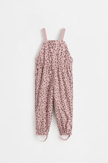 Rubberised fleece-lined dungarees — DUSTY ROSE 2