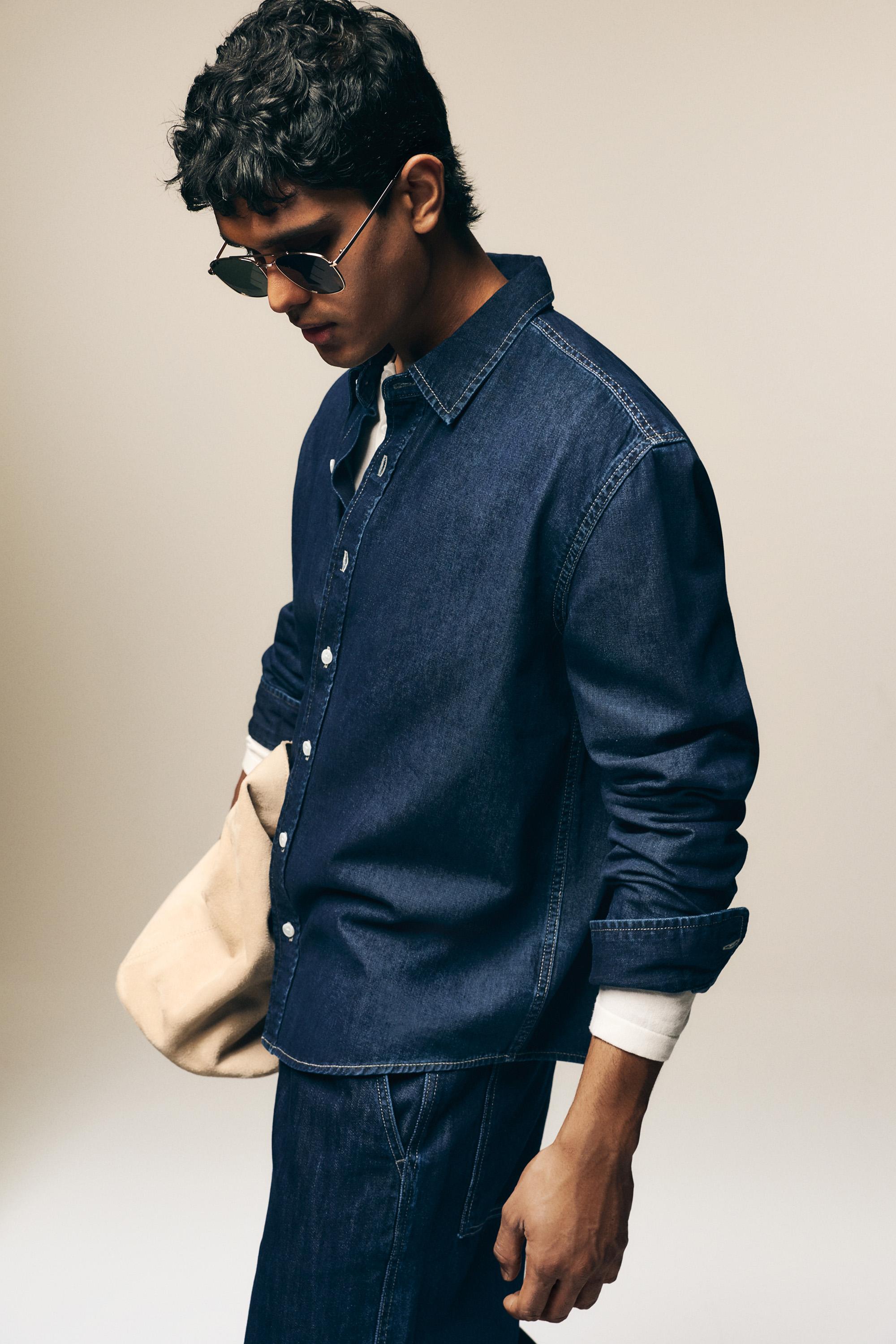 Oversize denim shirt — BLUE